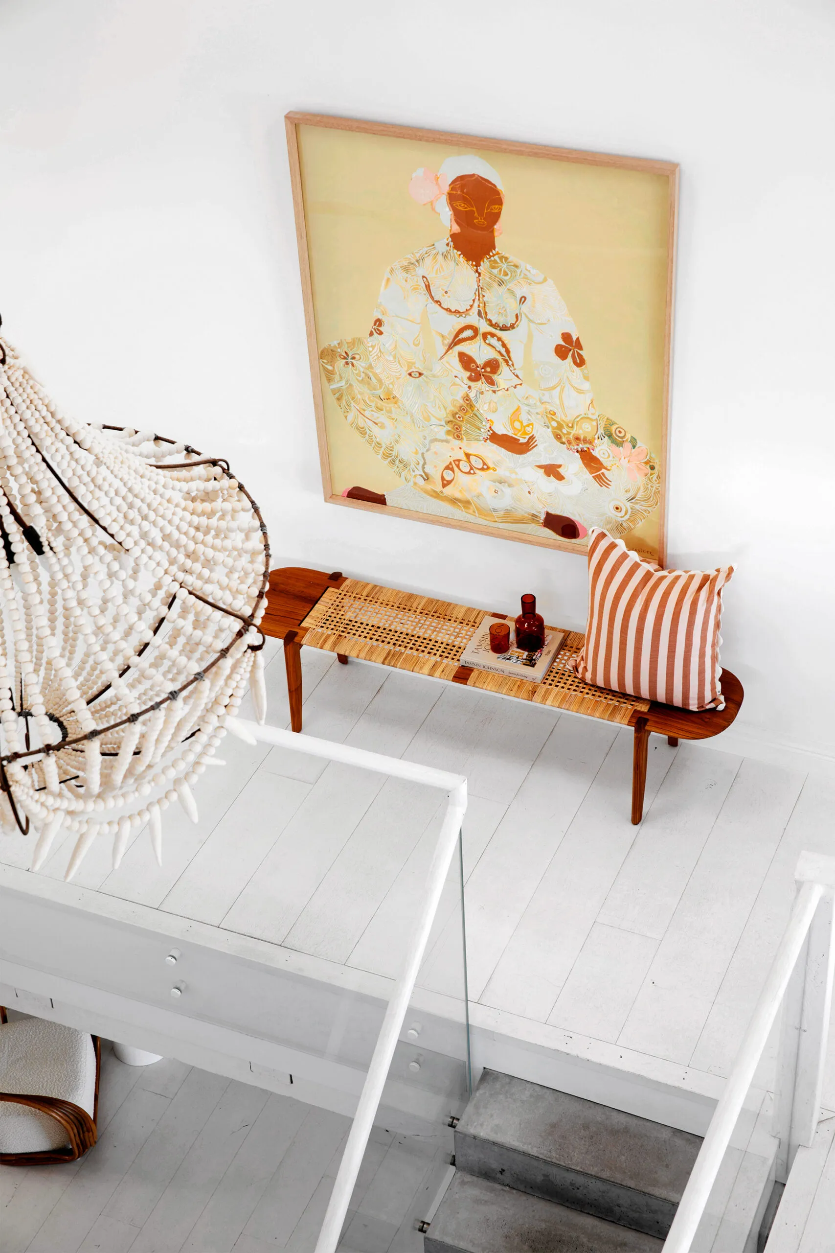 palier maison de plage Australie Rolling Seas décoration blanche palier maison de plage Australie Rolling Seas décoration blanche