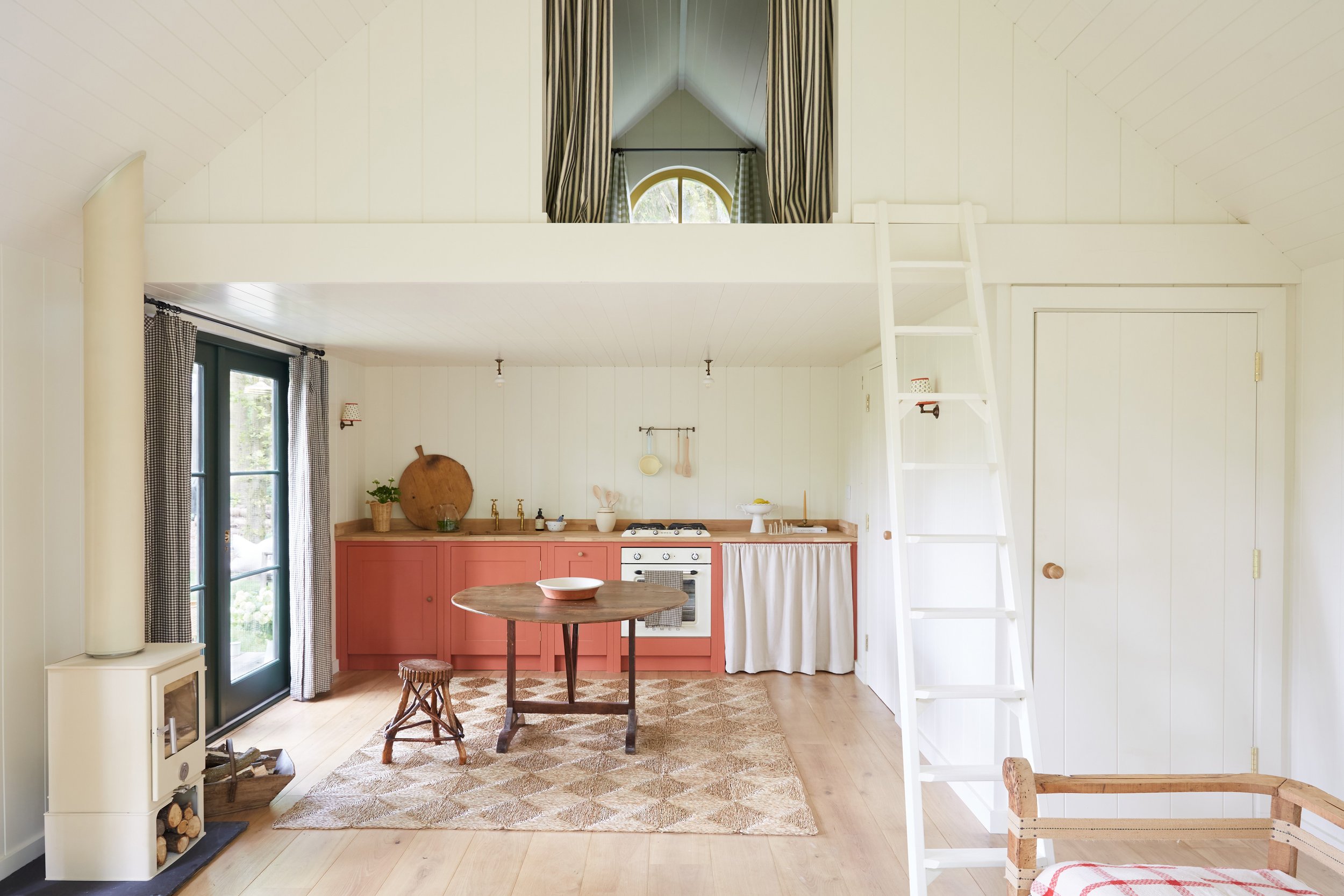 cuisine couleur corail petite maison 50m2