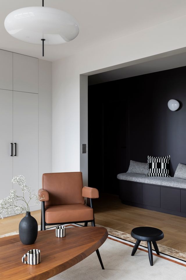 salon appartement Paris décoration contemporaine Photo : ©Pauline Le Goff