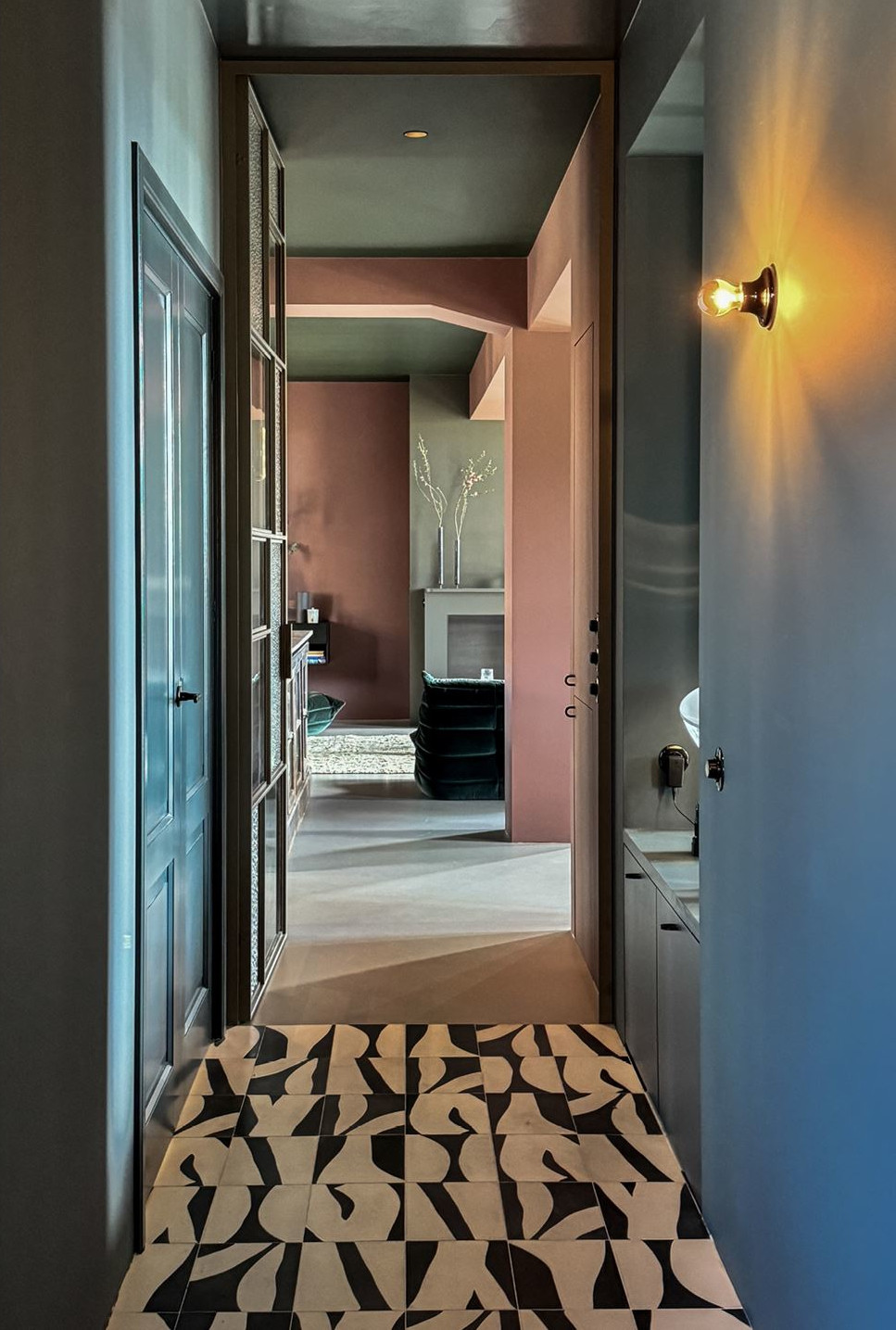entrée décoration colorée et vintage