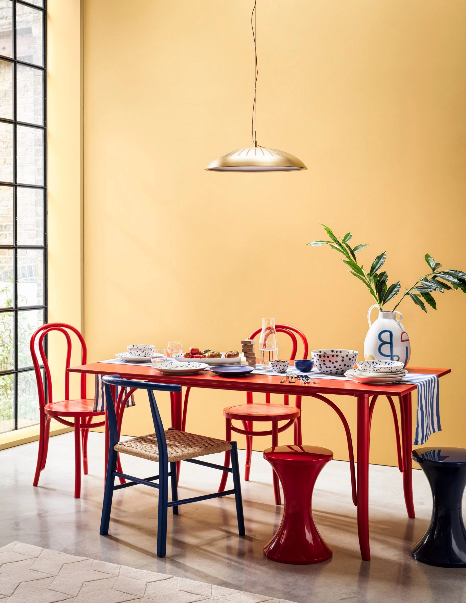 salle à manger murs jaunes