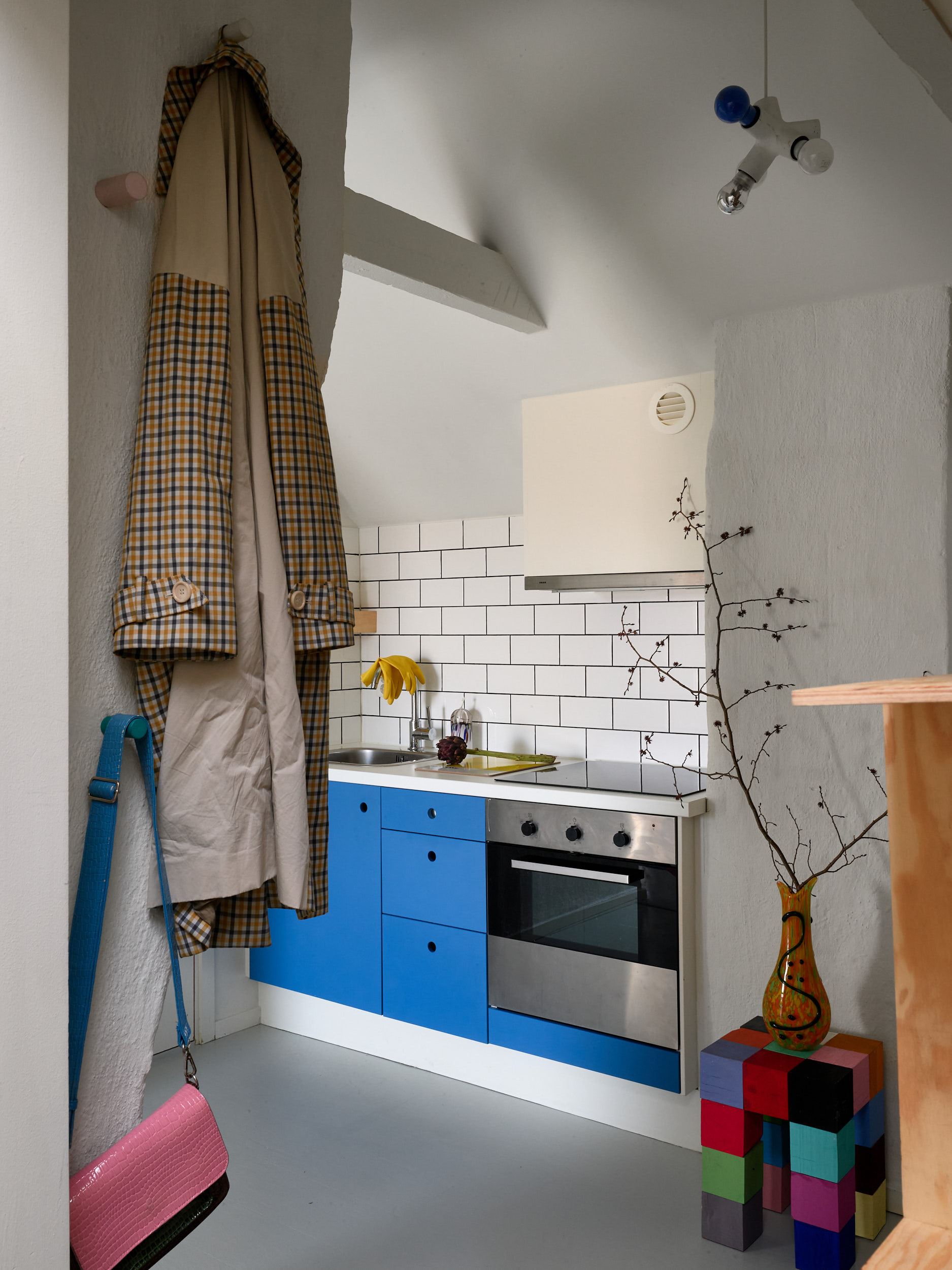 cuisine bleue décoration design studio 42m2