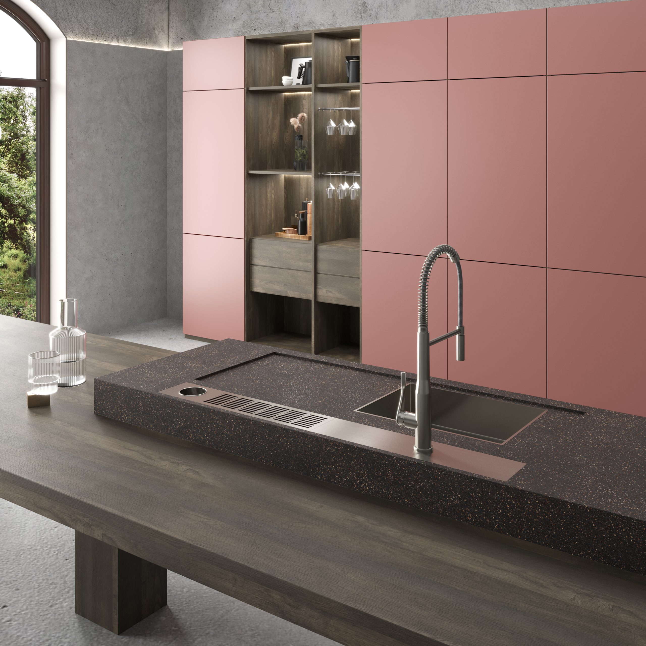 cuisine design terracotta revêtement ARPA cuisine design terracotta revêtement ARPA