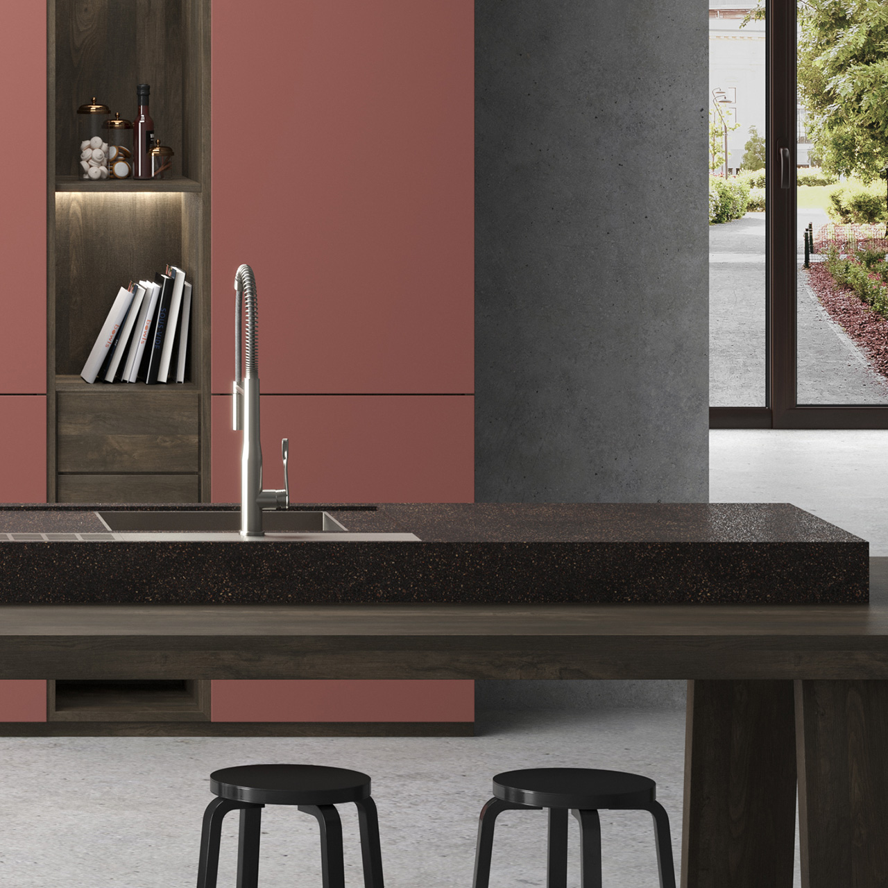 cuisine design terracotta revêtement ARPA cuisine design terracotta revêtement ARPA