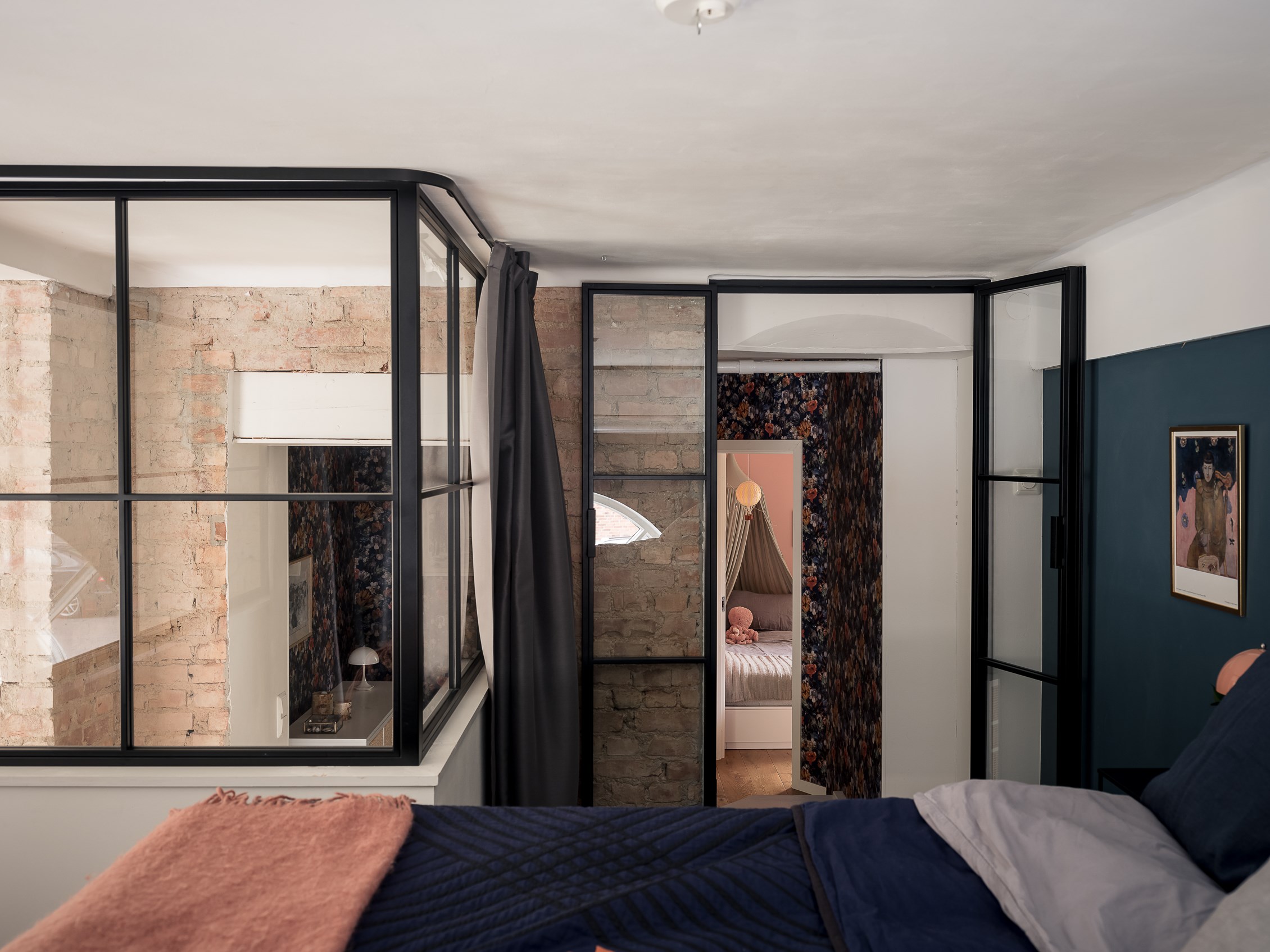 chambre avec verrière décoration scandinave