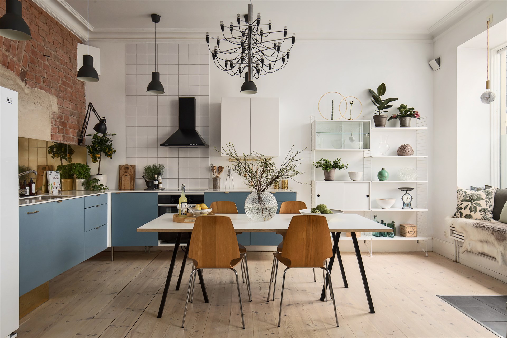 cuisine ouverte bleue décoration scandinave cuisine ouverte bleue décoration scandinave