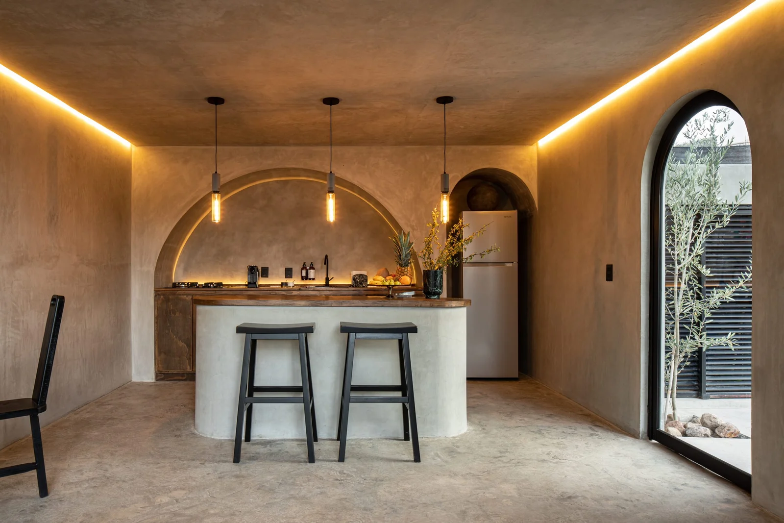 cuisine ouverte béton et bois Casa Dom Mexique cuisine ouverte béton et bois Casa Dom Mexique