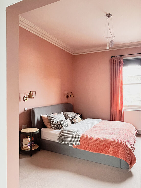 chambre couleur terracotta décoration contemporaine