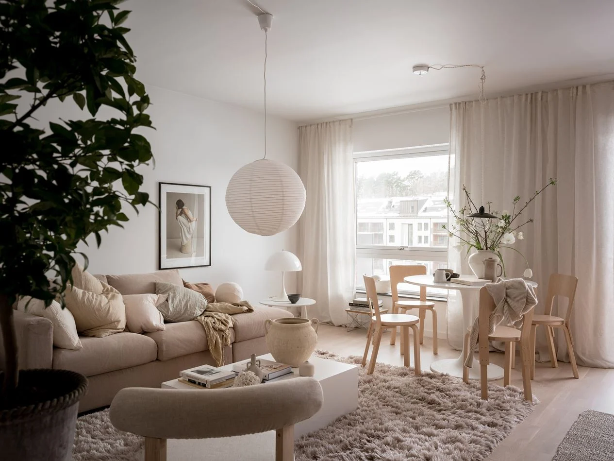 salon décoration beige scandinave
