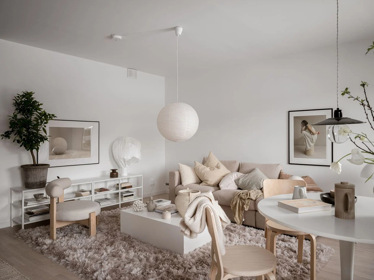 salon décoration beige scandinave