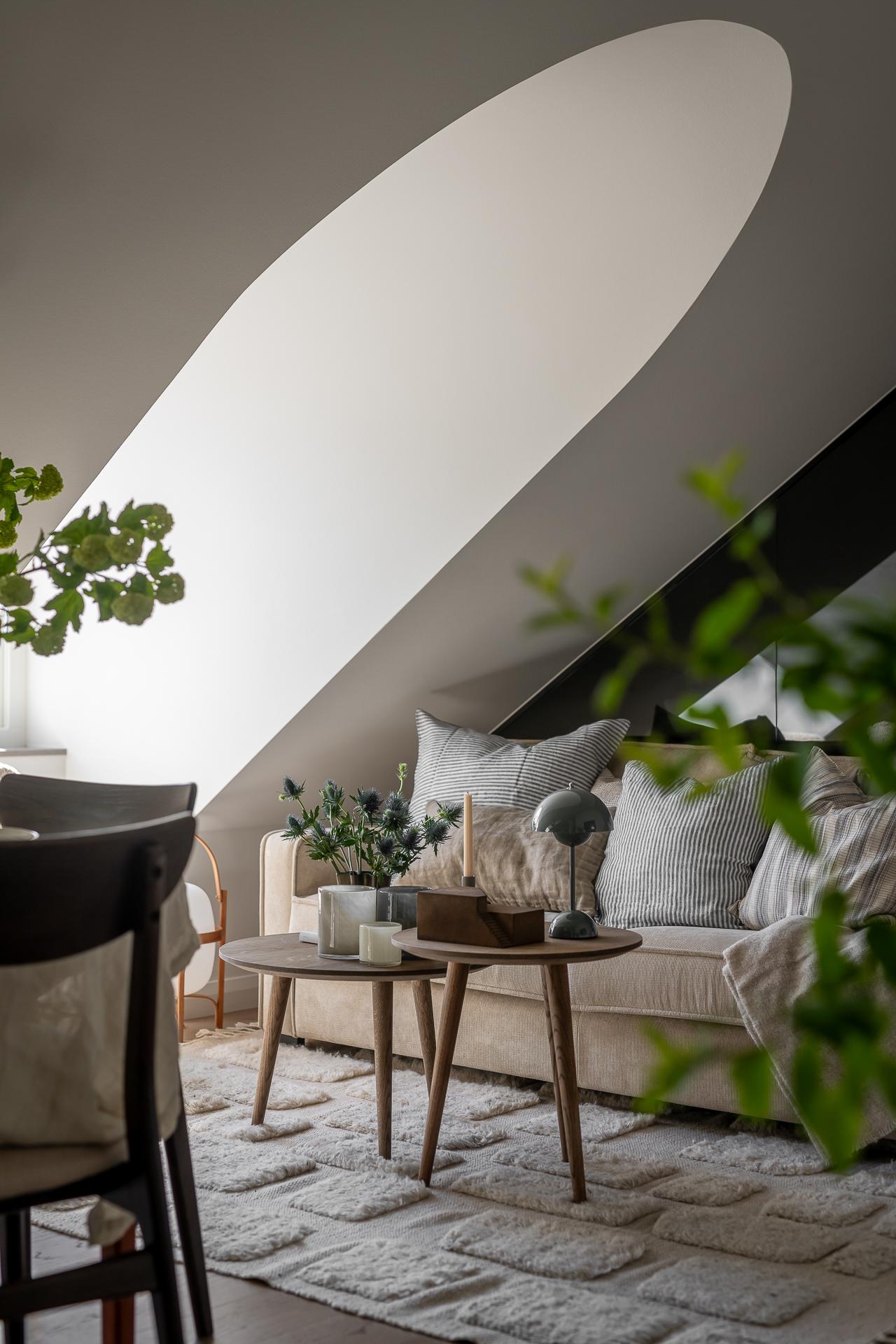 salon mansardé appartement 34m2