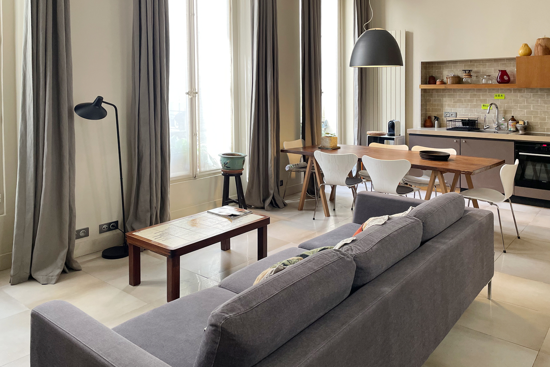 salon salle à manger et cuisine ouverte appartement 45m2 Paris salon salle à manger et cuisine ouverte appartement 45m2 Paris