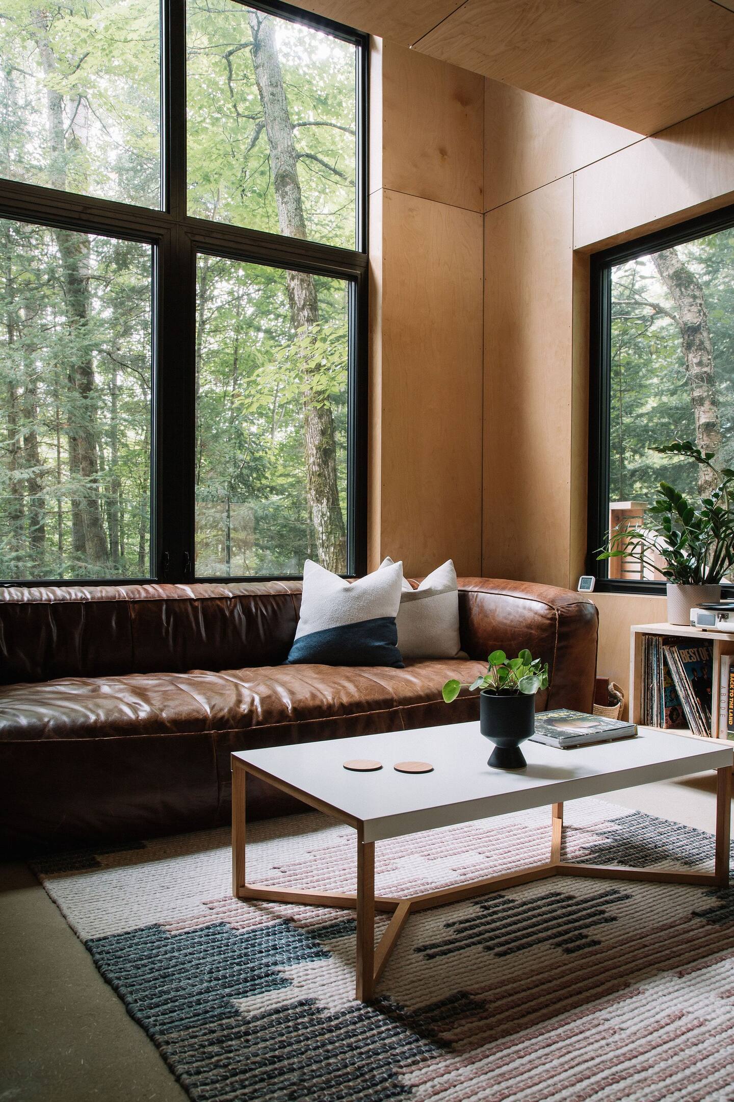 salon décoration contemporaine petite maison en bois