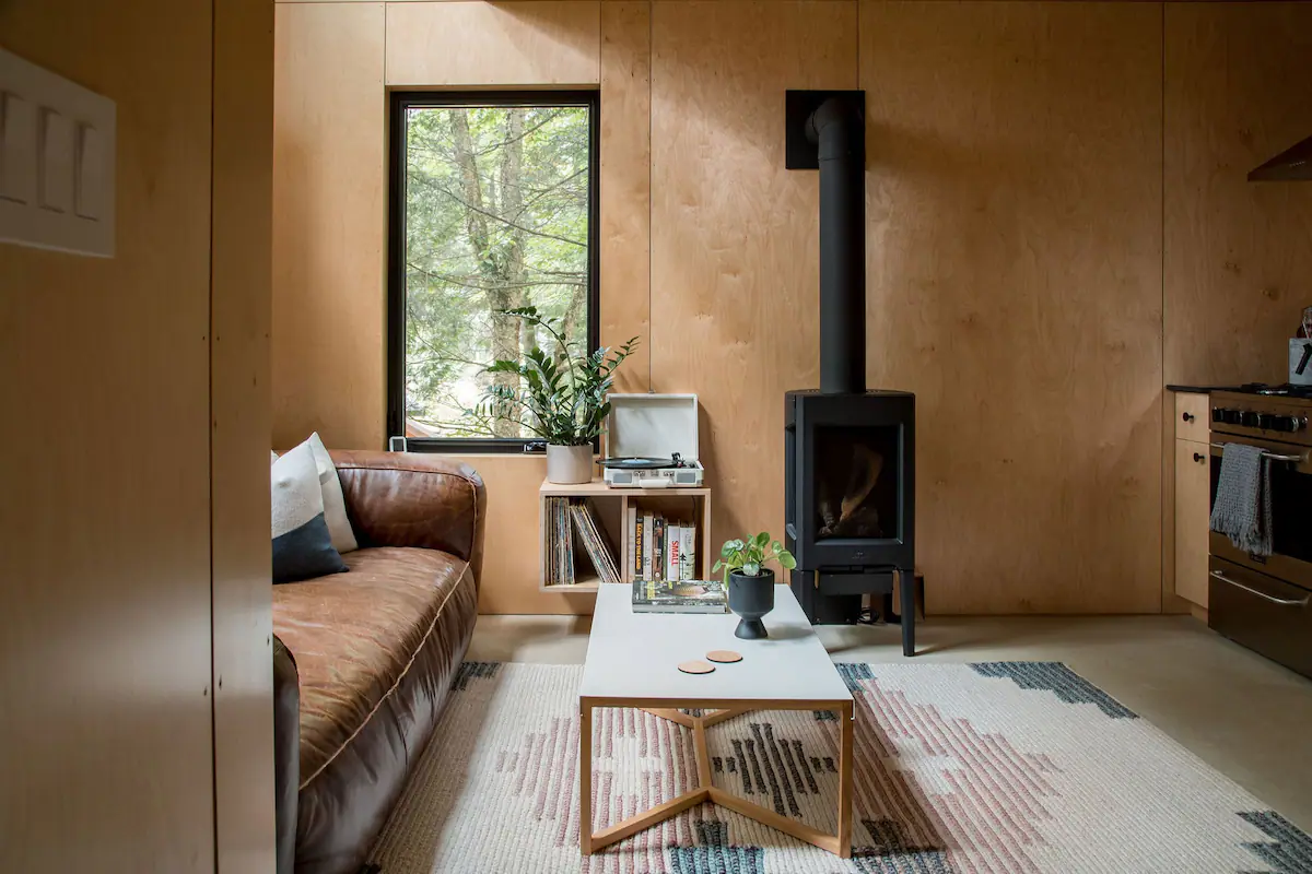 salon décoration contemporaine petite maison en bois