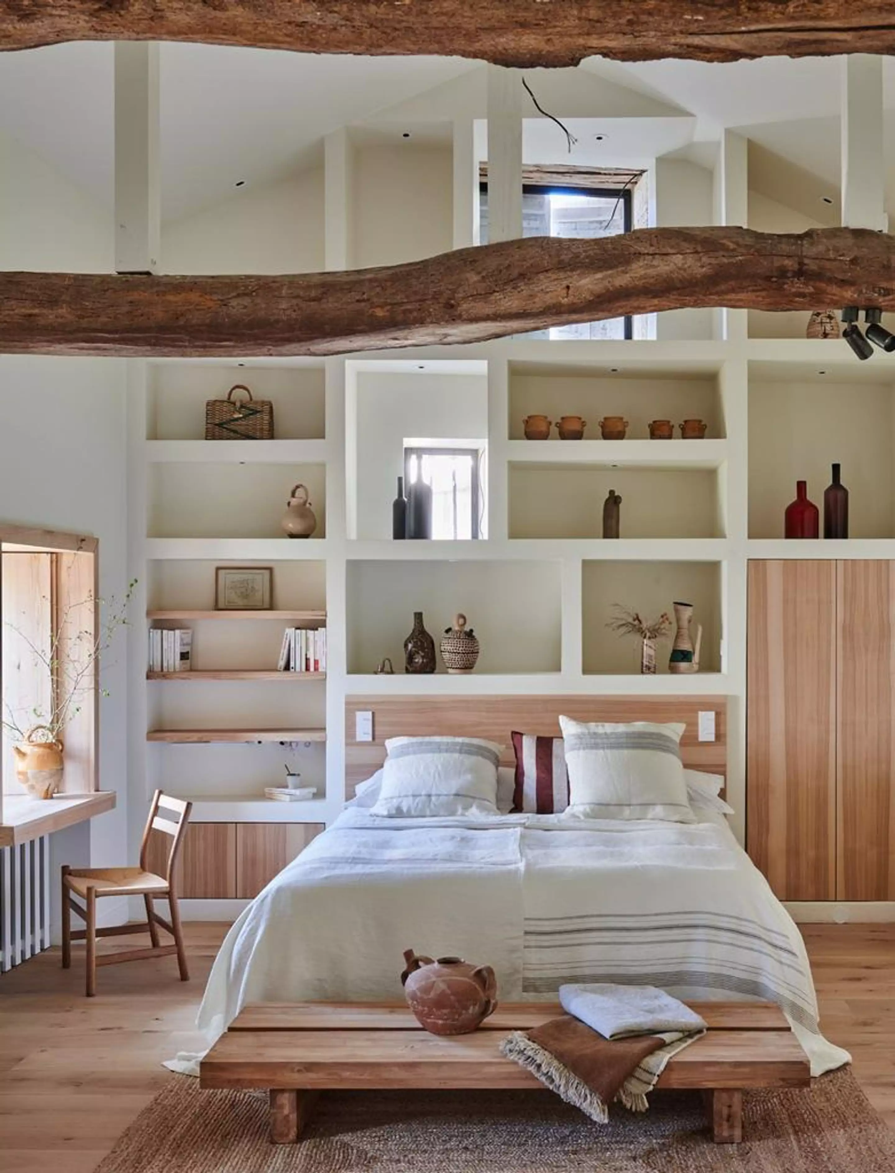 chambre décoration contemporaine maison en pierres rénovée