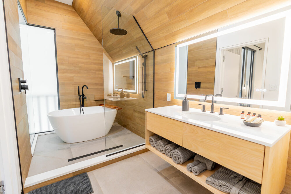 salle de bain design maison en bois Villa Prairie
