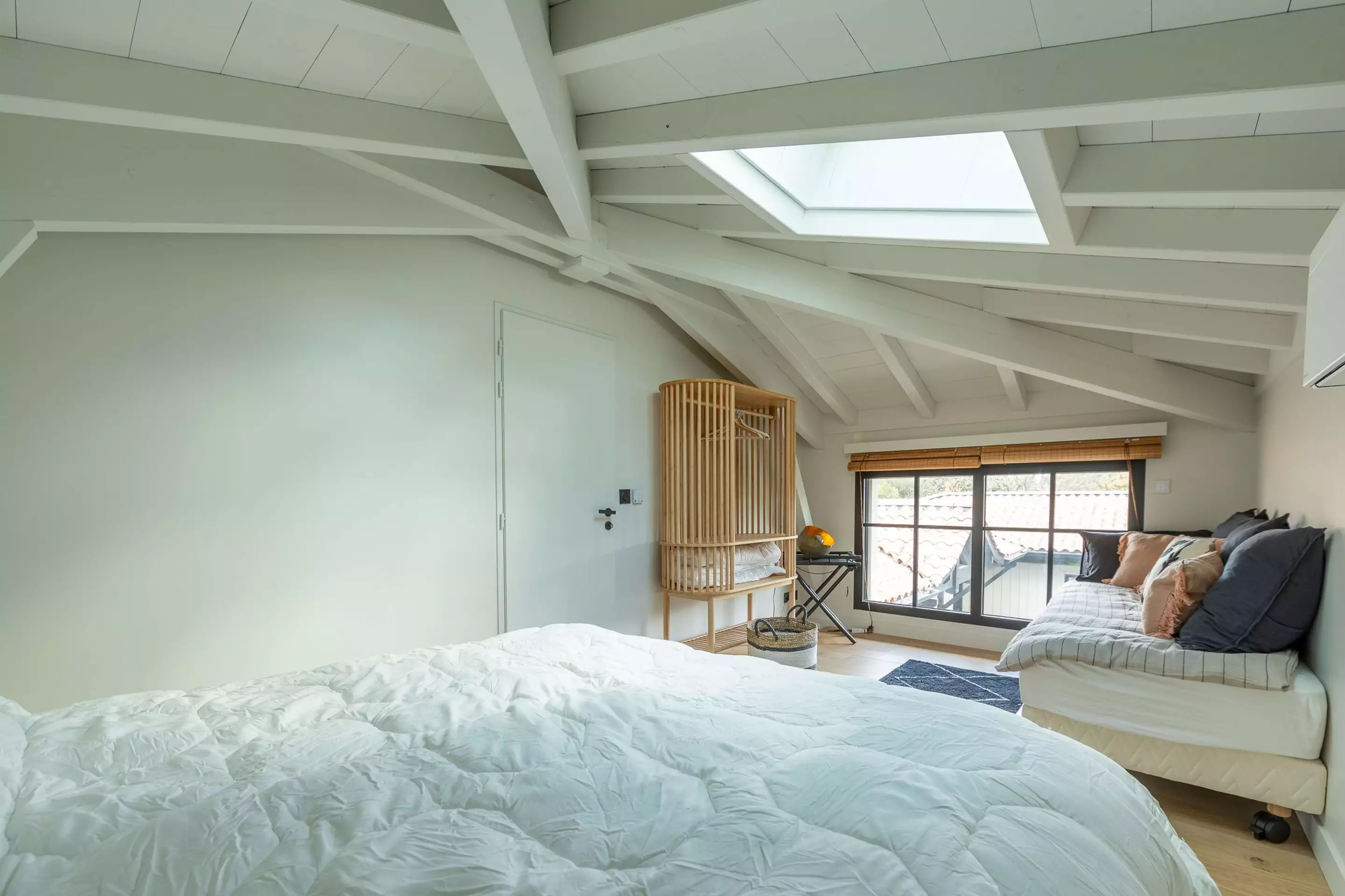 chambre blanche maison en bois Cap Ferret