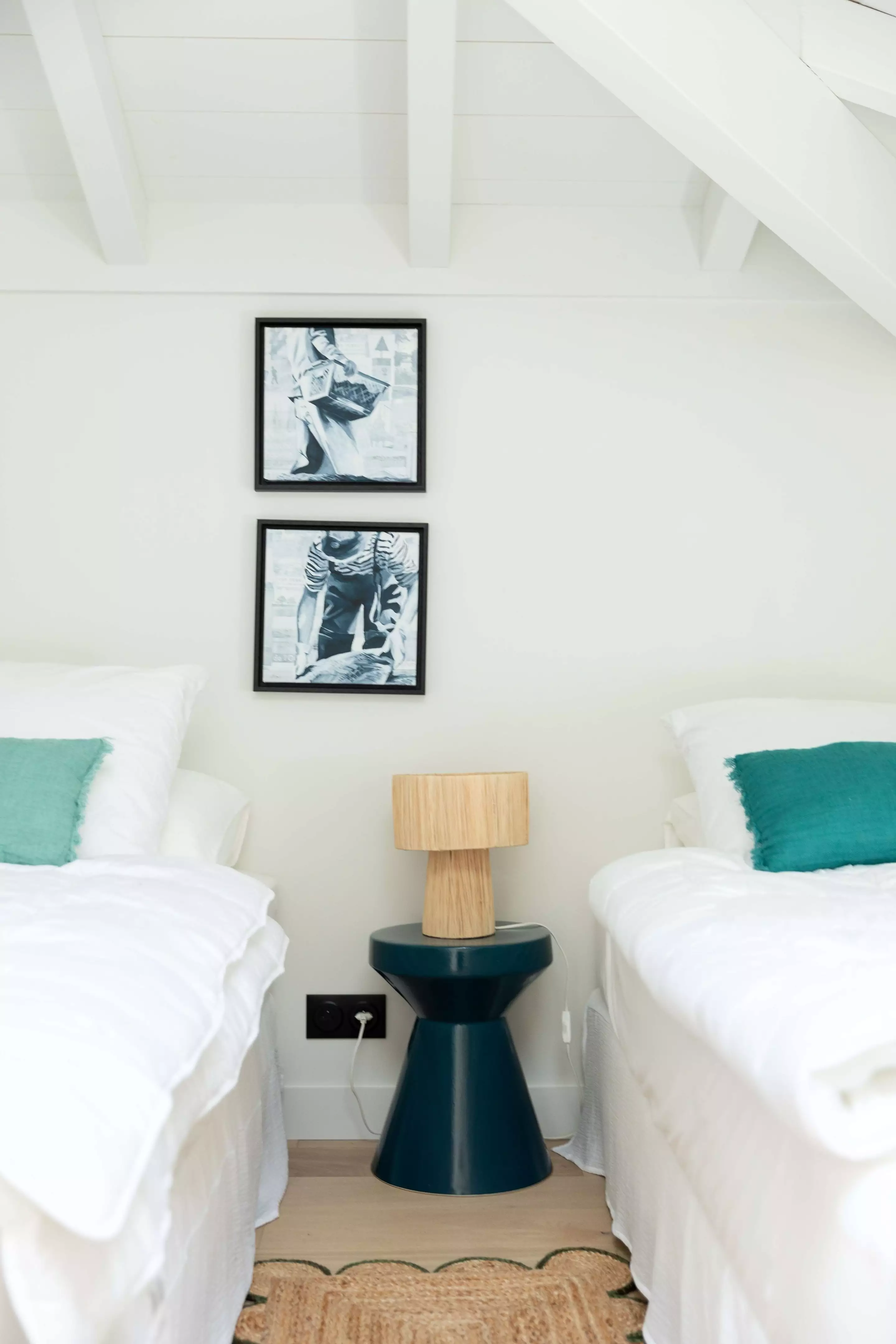 chambre à deux lits maison en bois Cap Ferret
