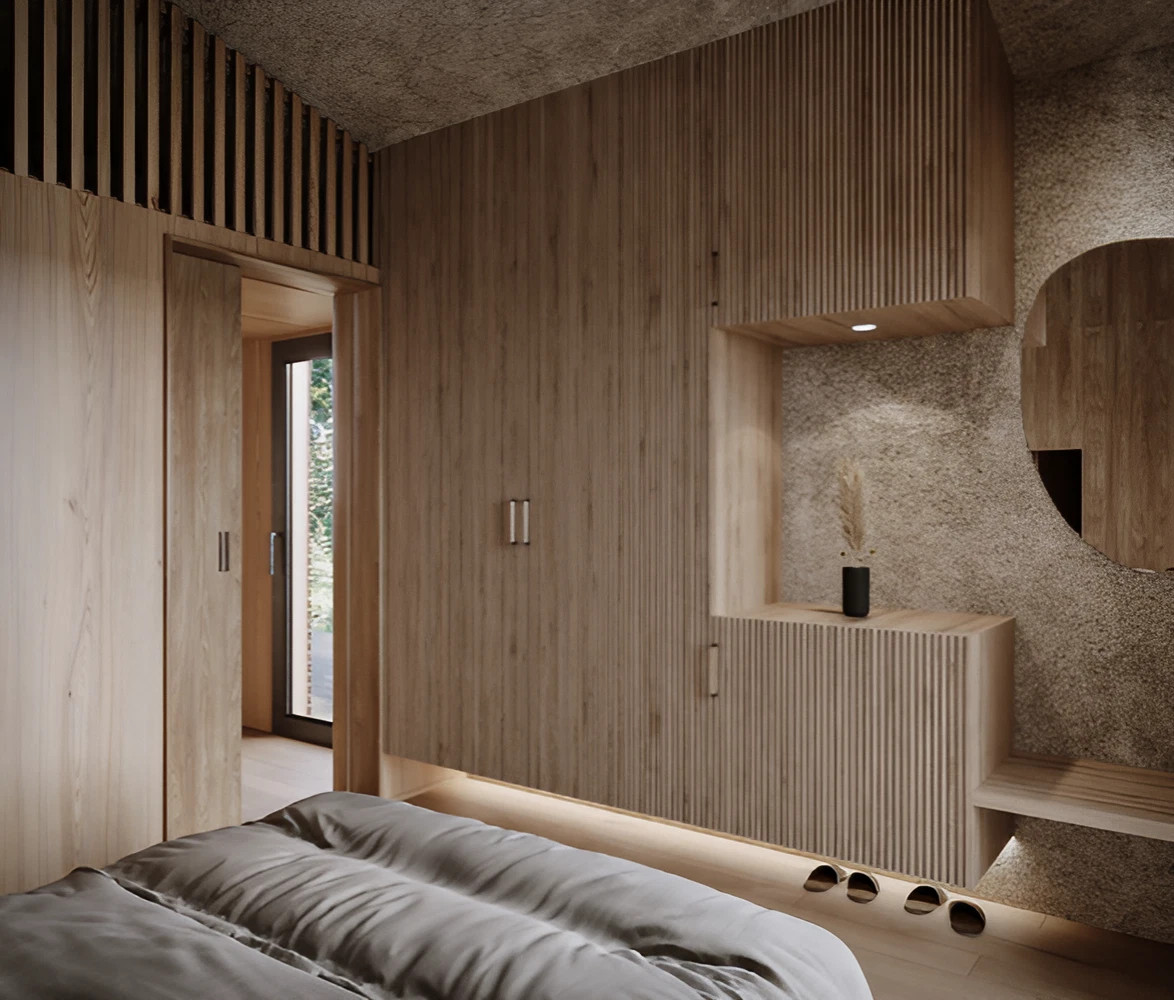 chambre avec dressing petite maison de 30m2 en bois Yruma