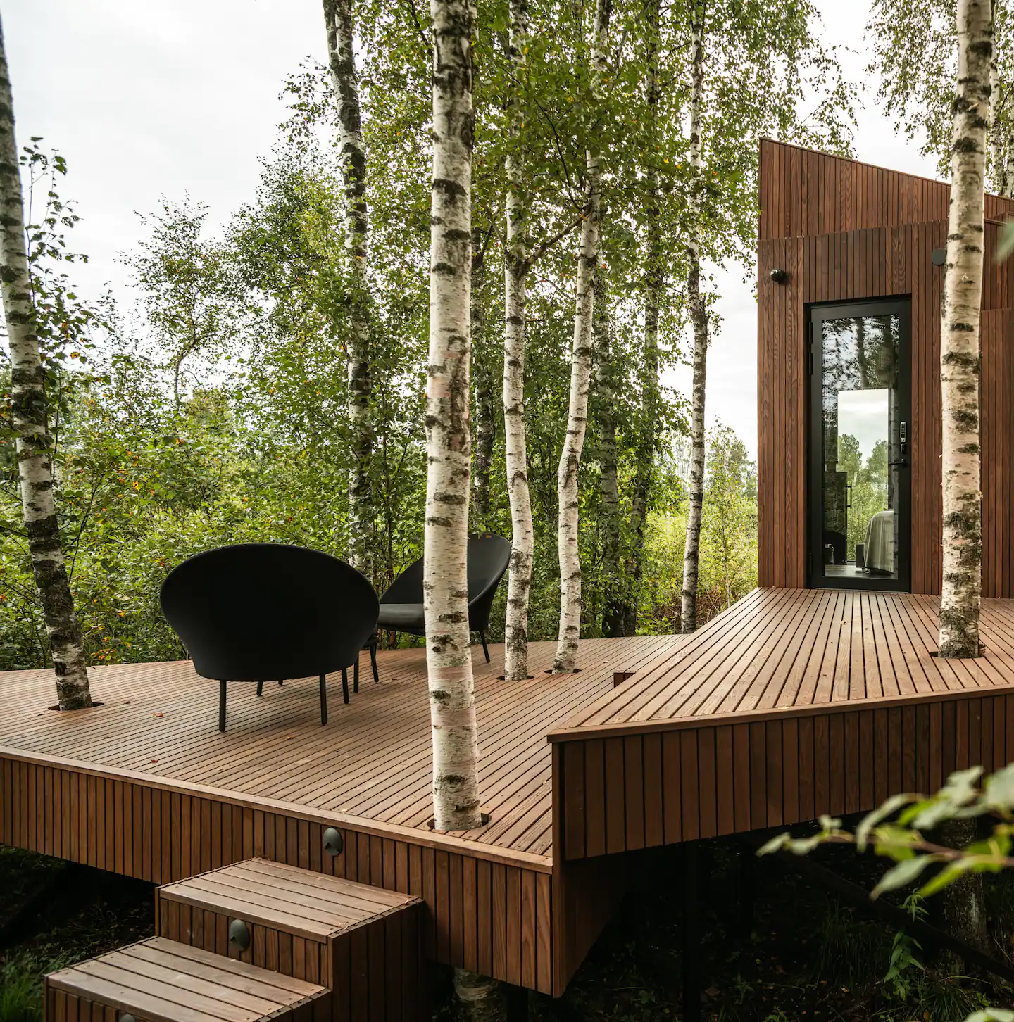 terrasse petite maison en bois Maidla Nature Villa