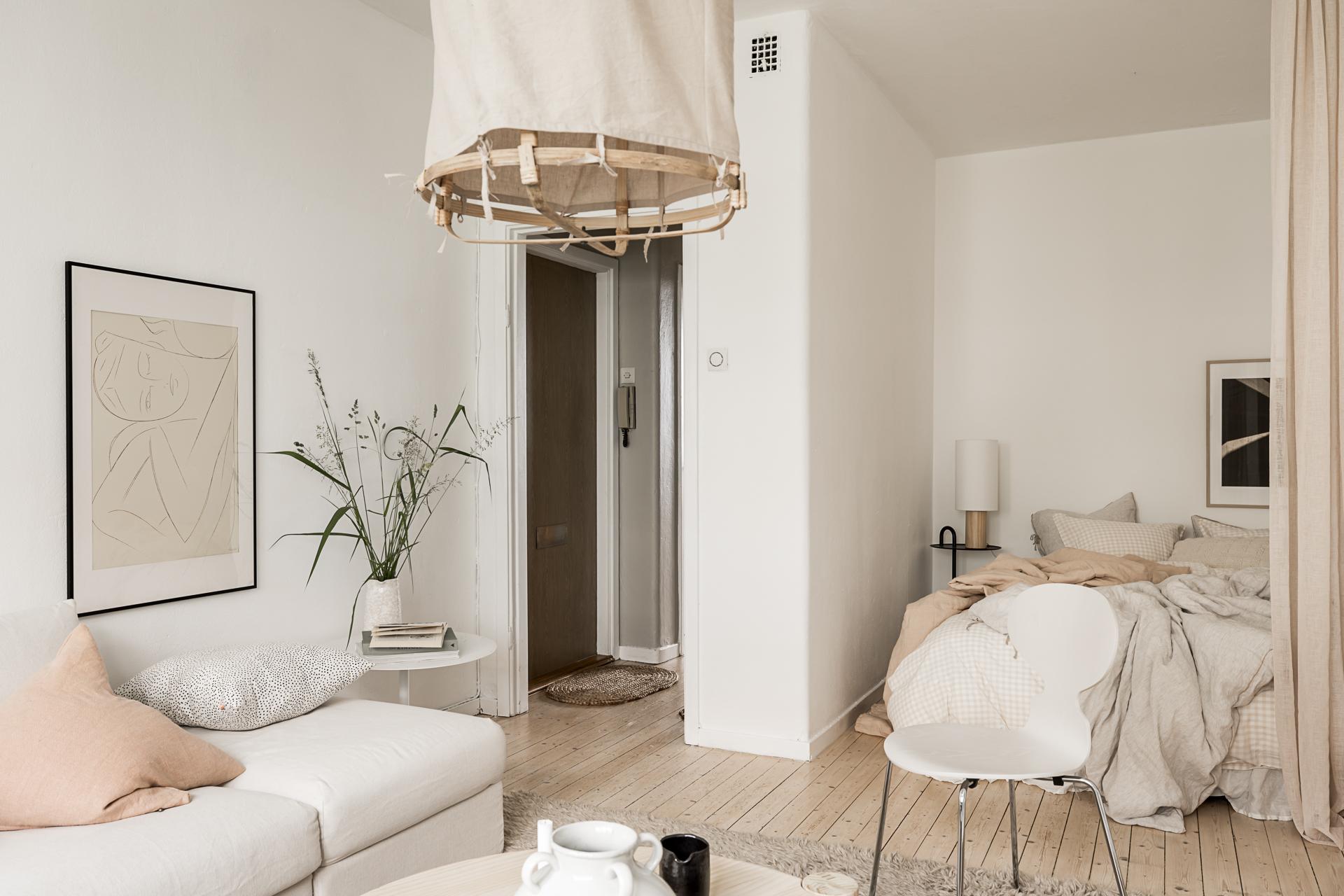 salon et chambre deux-pièces 44m2 décoration scandinave salon et chambre deux-pièces 44m2 décoration scandinave