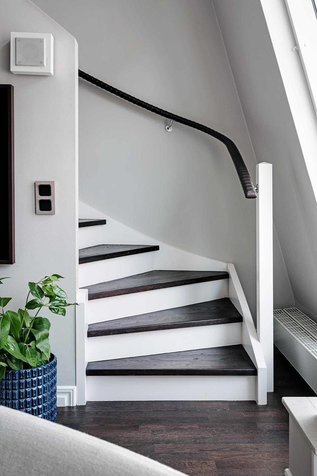escalier rampe en cuir