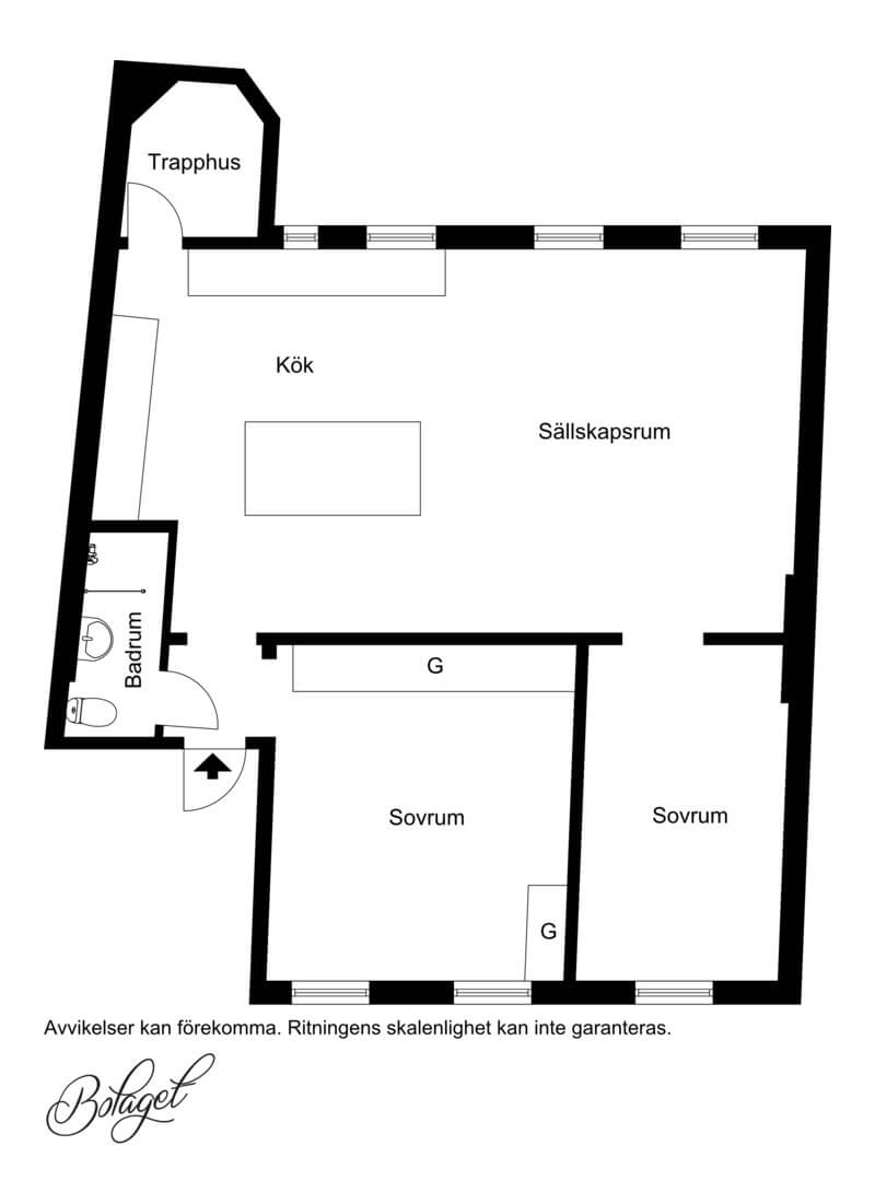 plan appartement familial 100m2 Malmö