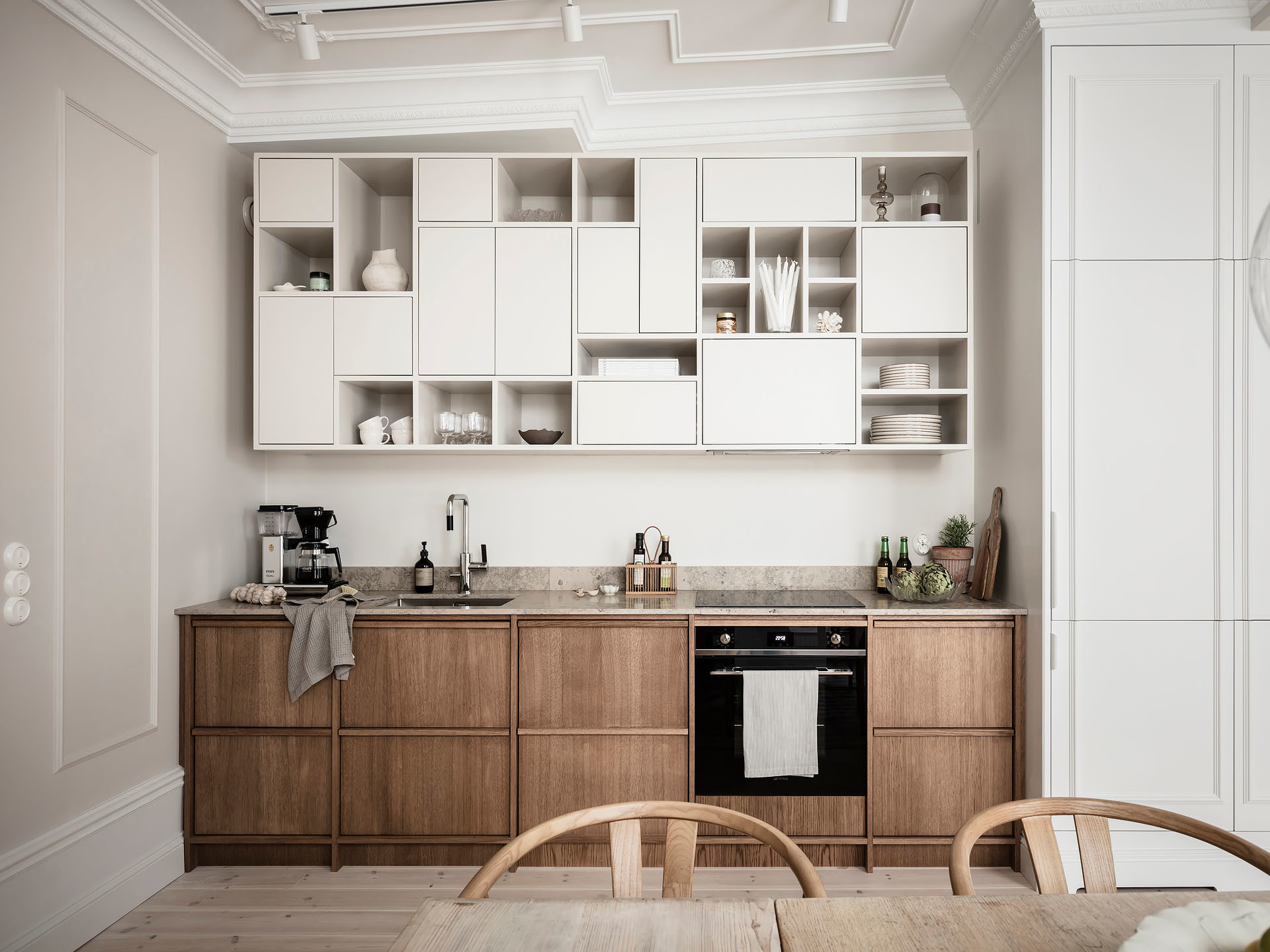 cuisine noyer et blanche cuisine noyer et blanche