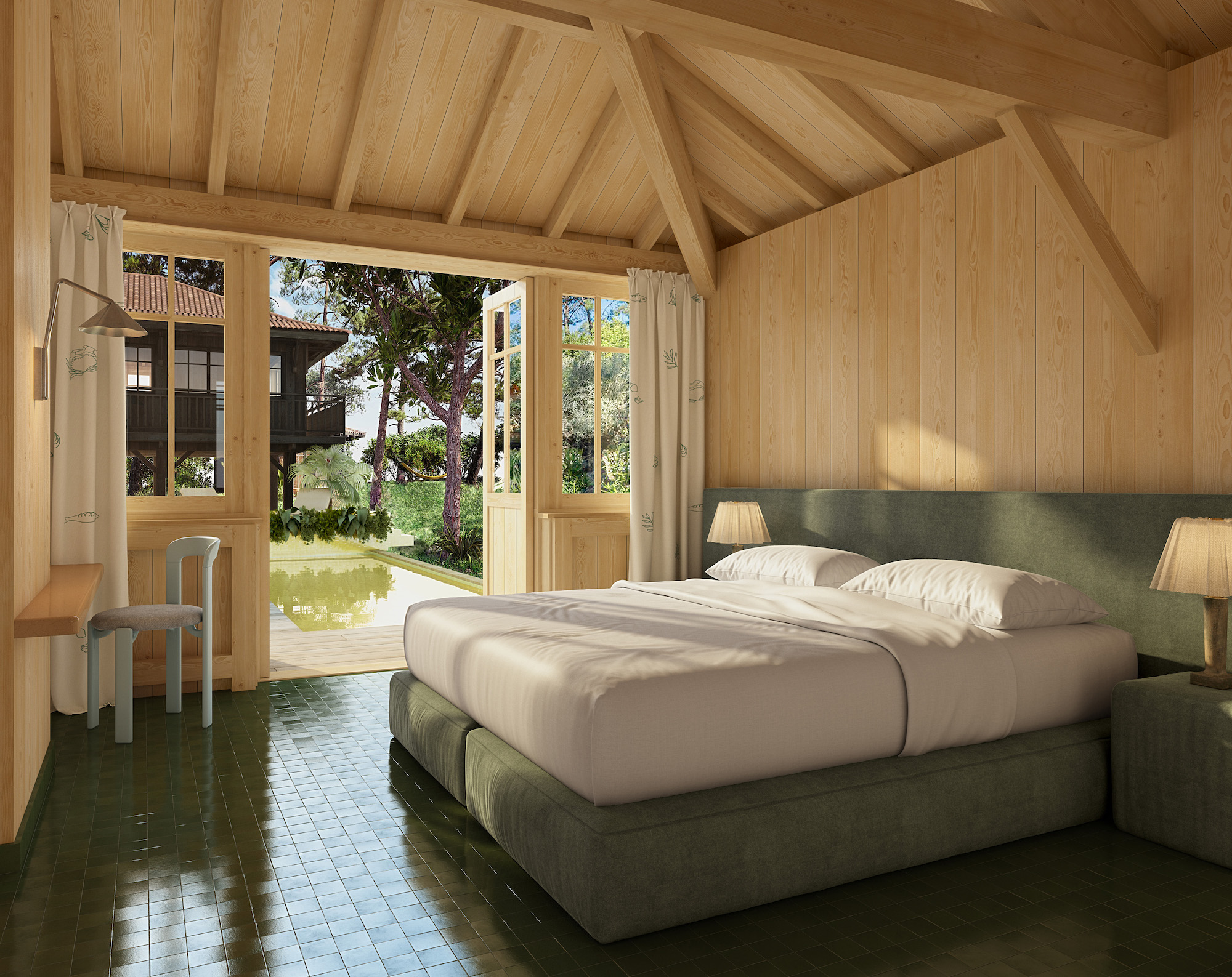 chambre maison en bois Le Cœur du Ferret Iconic House chambre maison en bois Le Cœur du Ferret Iconic House