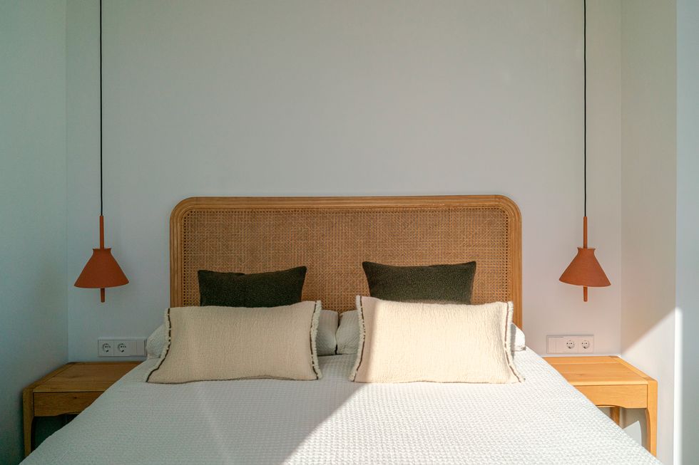 chambre décoration naturelle appartement Barcelone