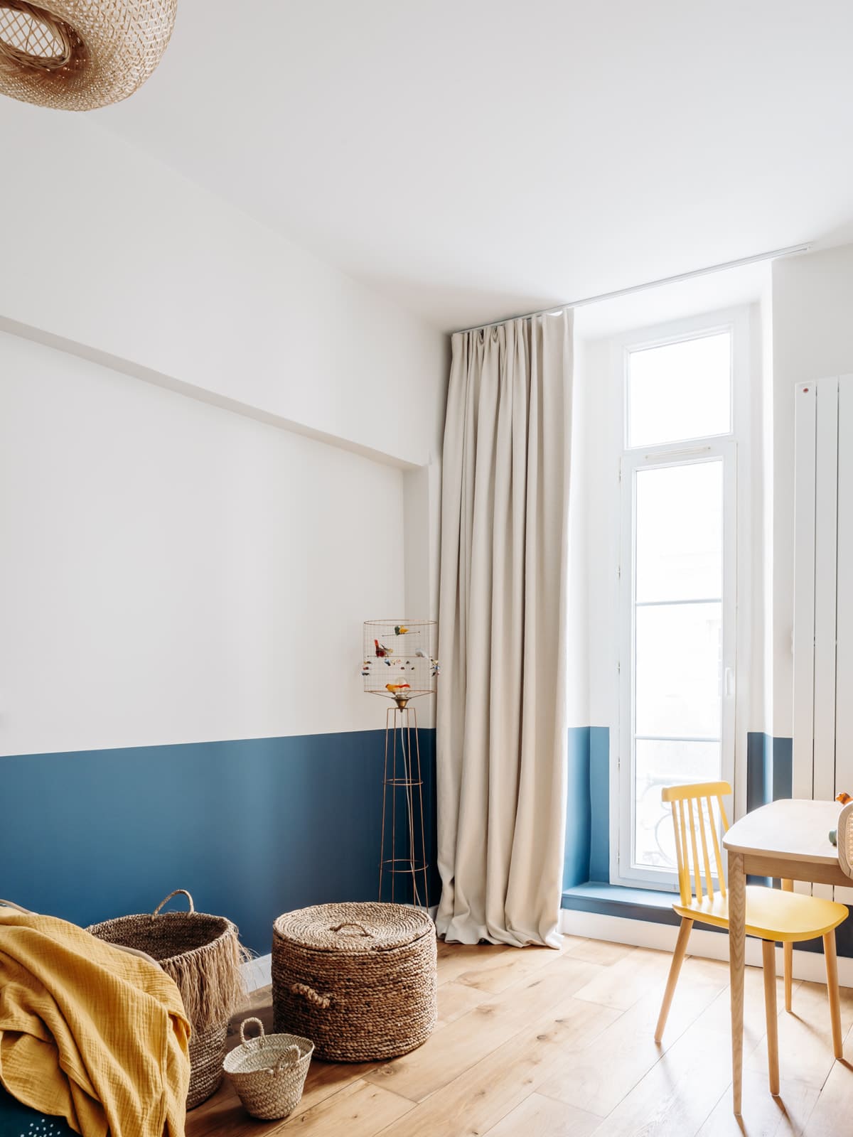 chambre décoration contemporaine appartement Paris 75m2 Photo : Aurélie Deglane pour Happy Pog
