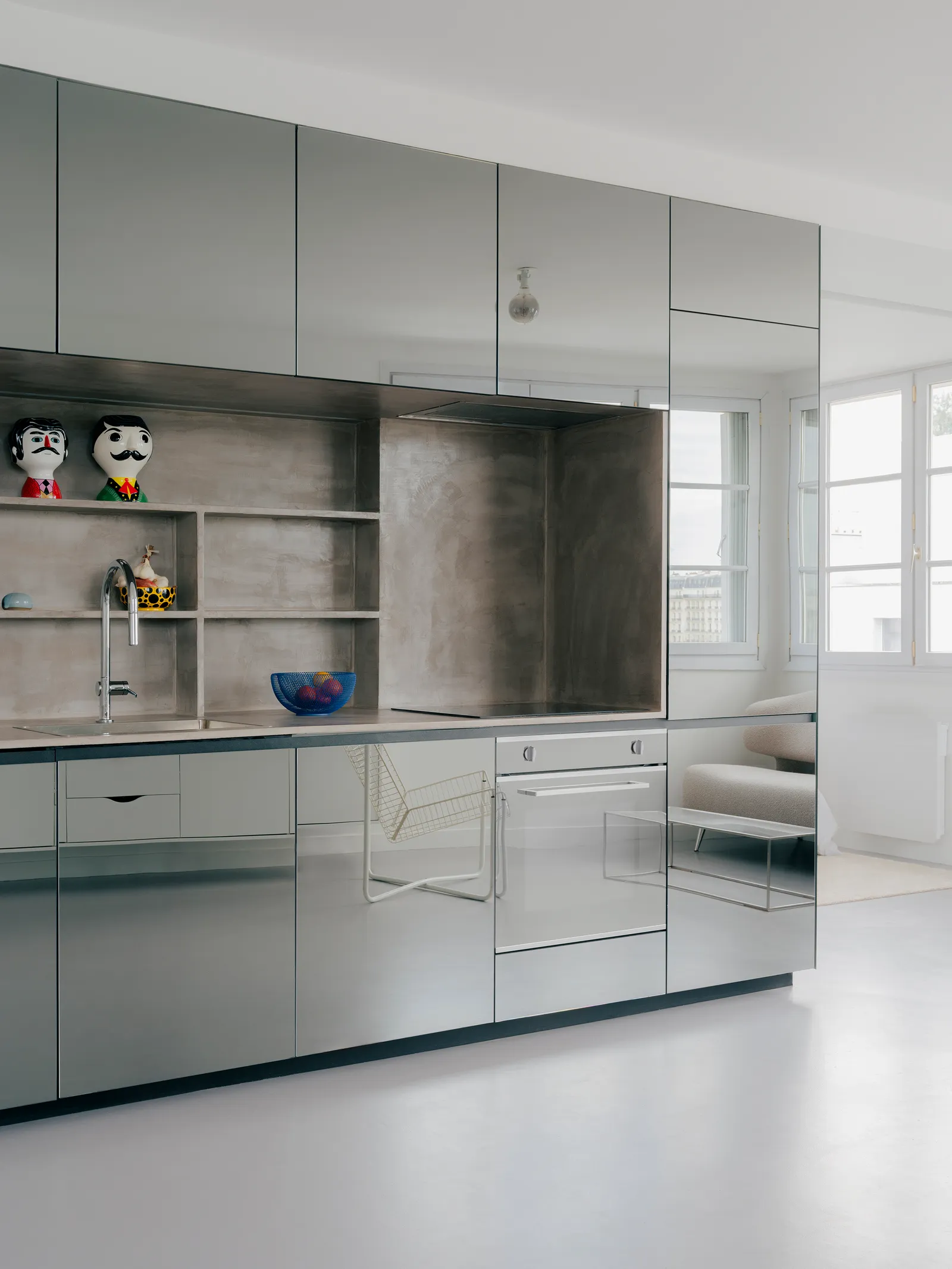 cuisine design miroir appartement 42m2 Paris cuisine design miroir appartement 42m2 Paris