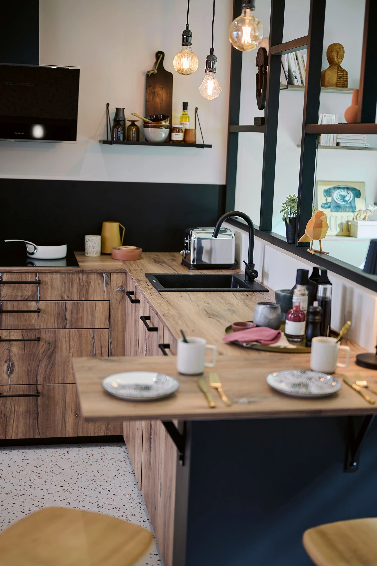 cuisine studio sous les toits