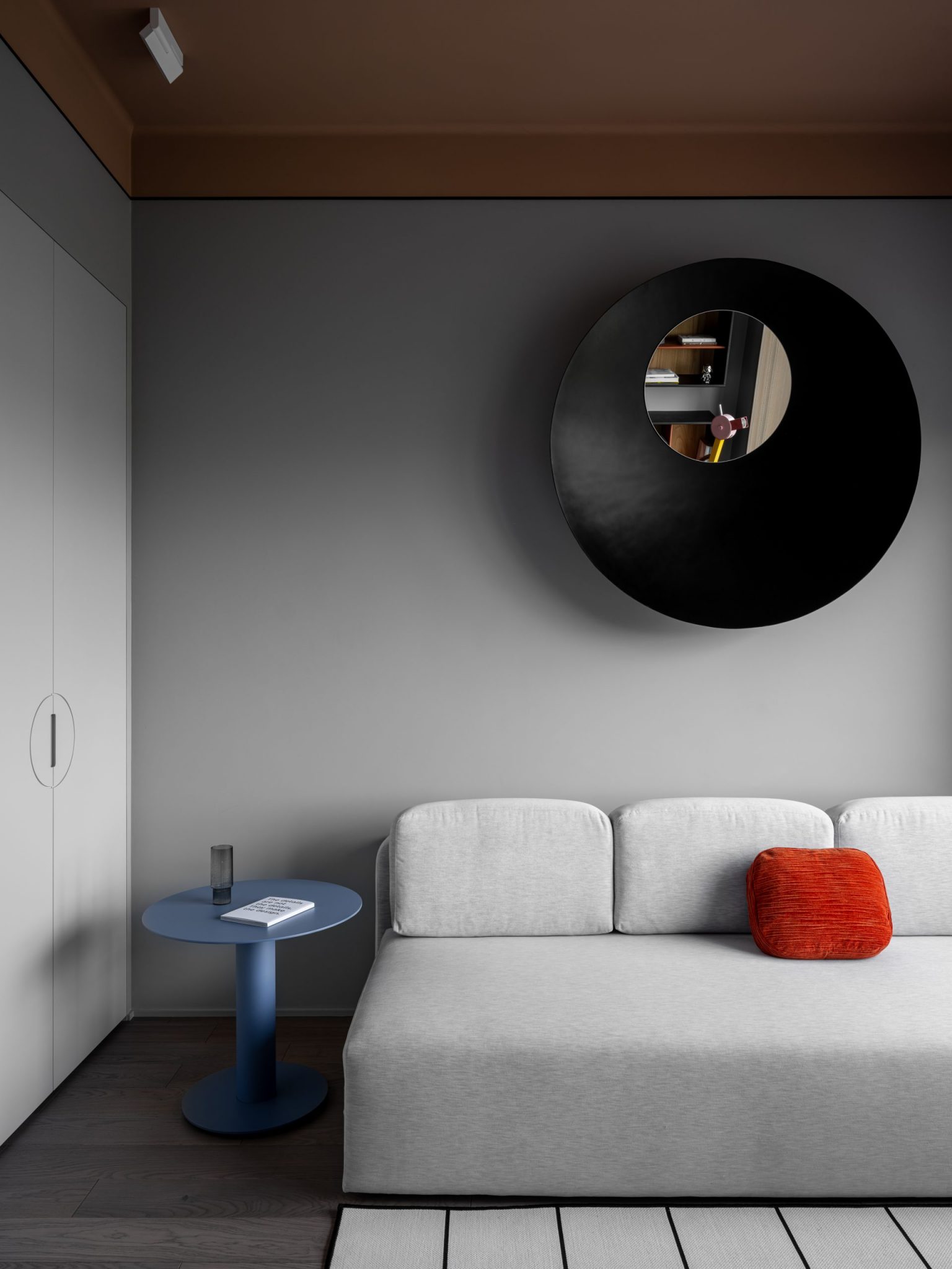 salon mur gris