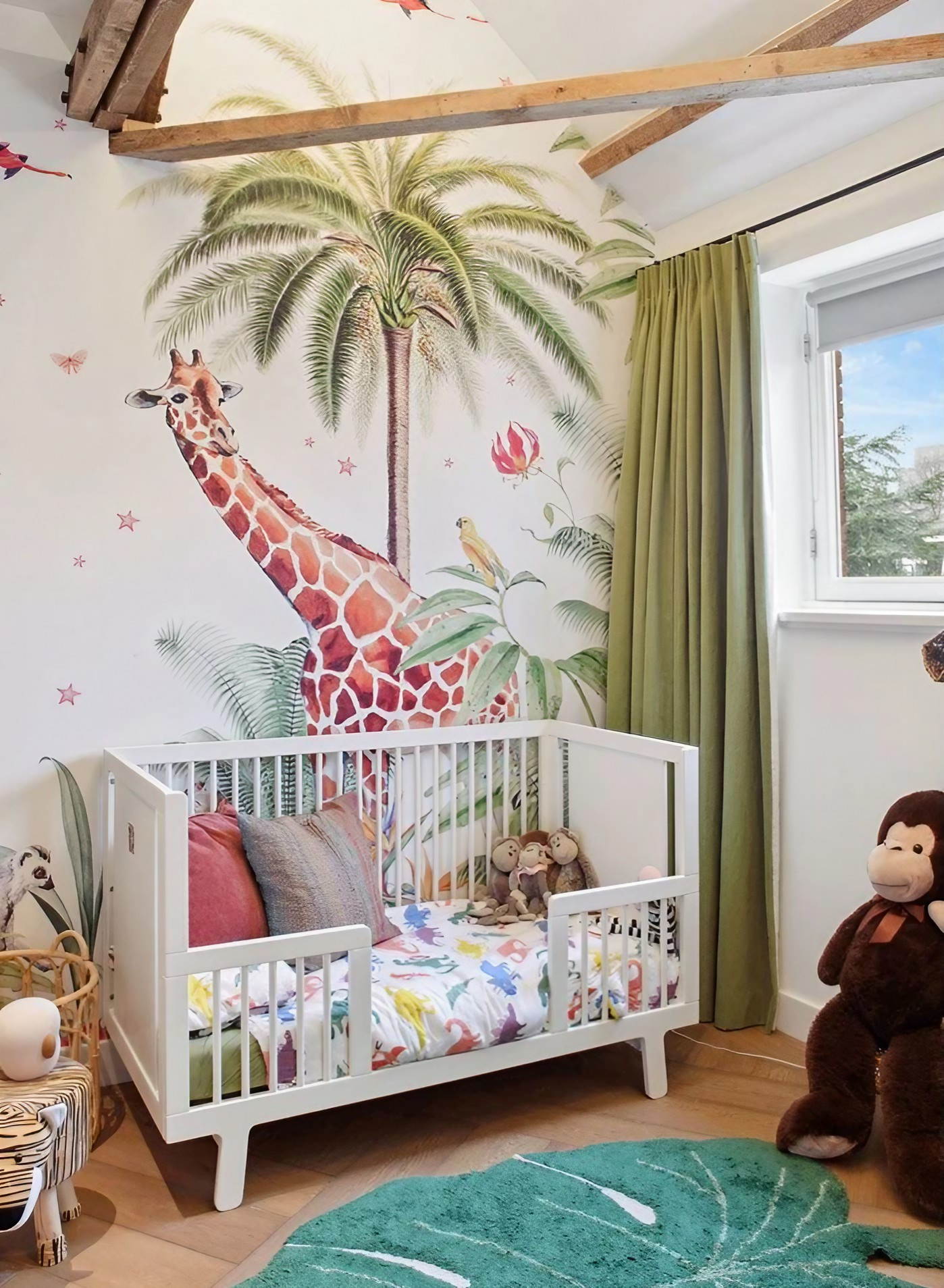 chambre enfant papier-peint panoramique girafe