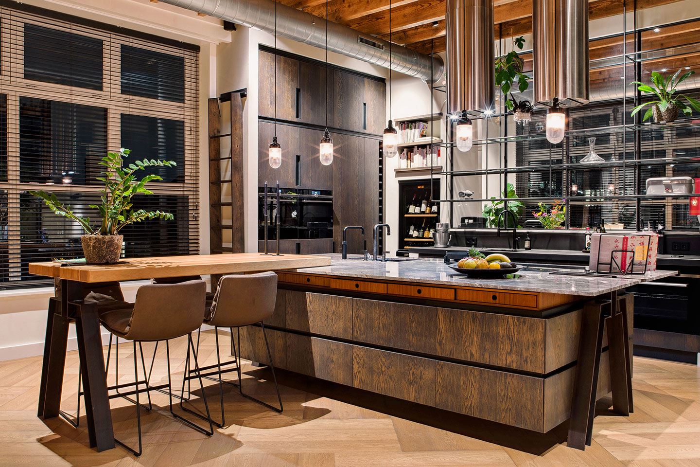 cuisine penthouse avec terrasse décoration contemporaine