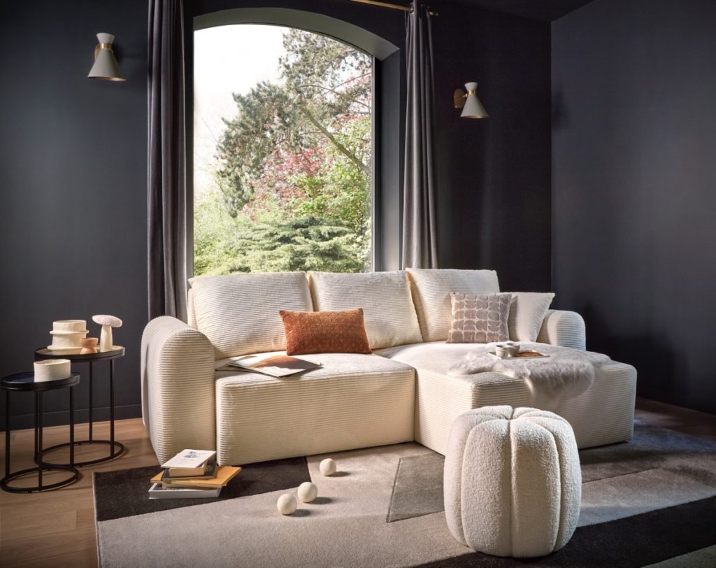 salon design noir nouveautés catalogue BUT automne/hiver 2024/2025