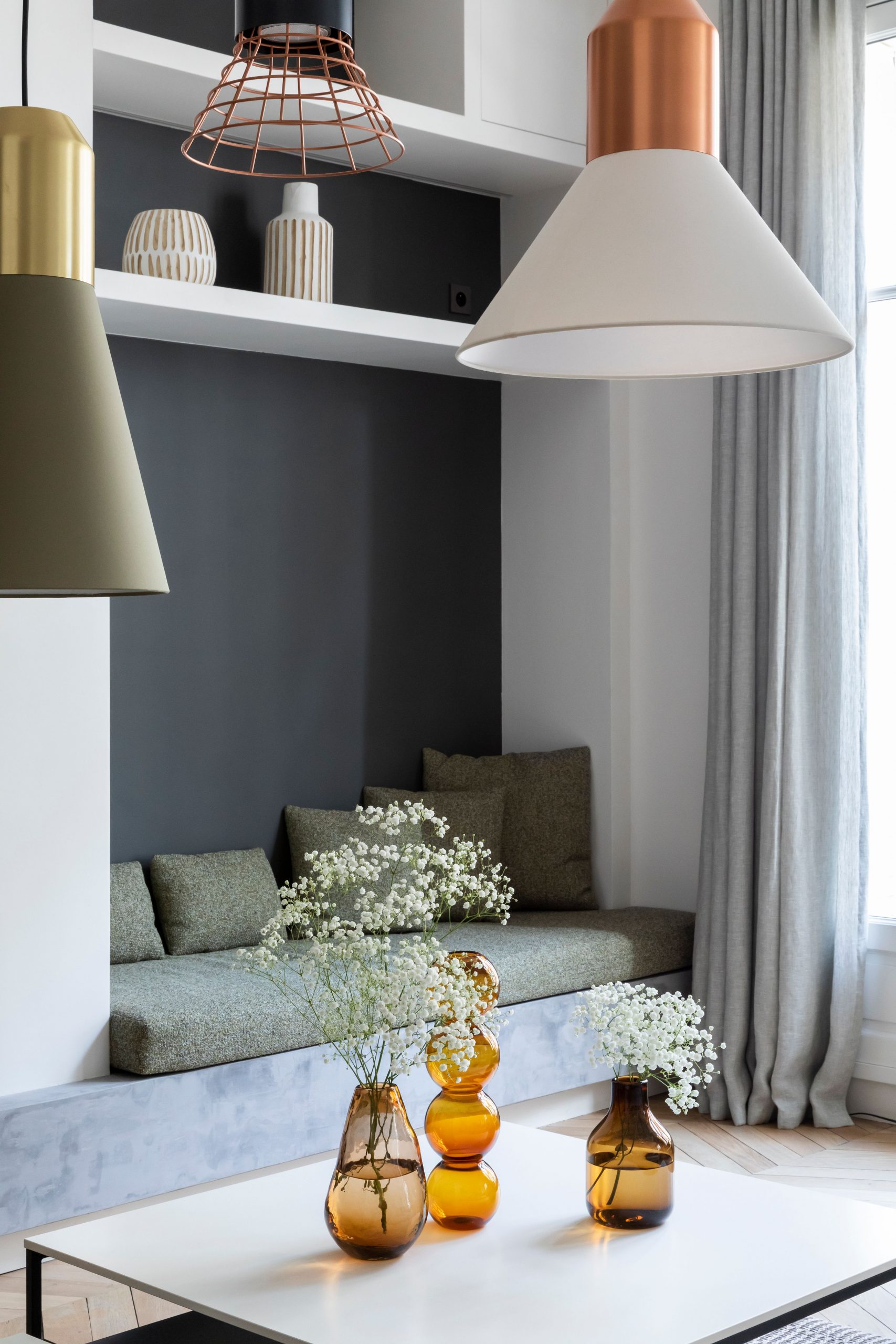 salon appartement haussmannien rénové Photo © Pauline Le Goff