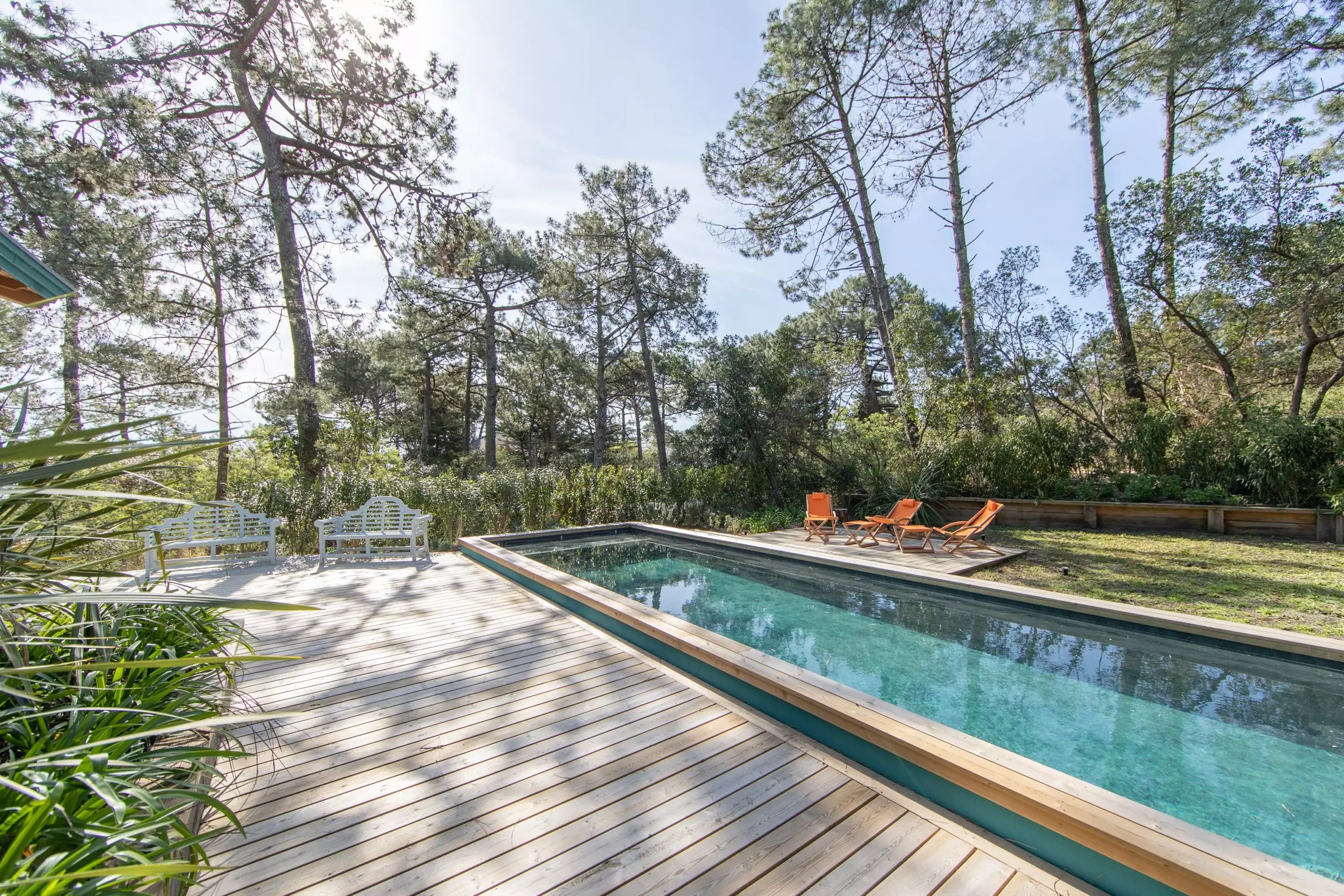 jardin avec piscine maison en bois le Cap Ferret villa Persan