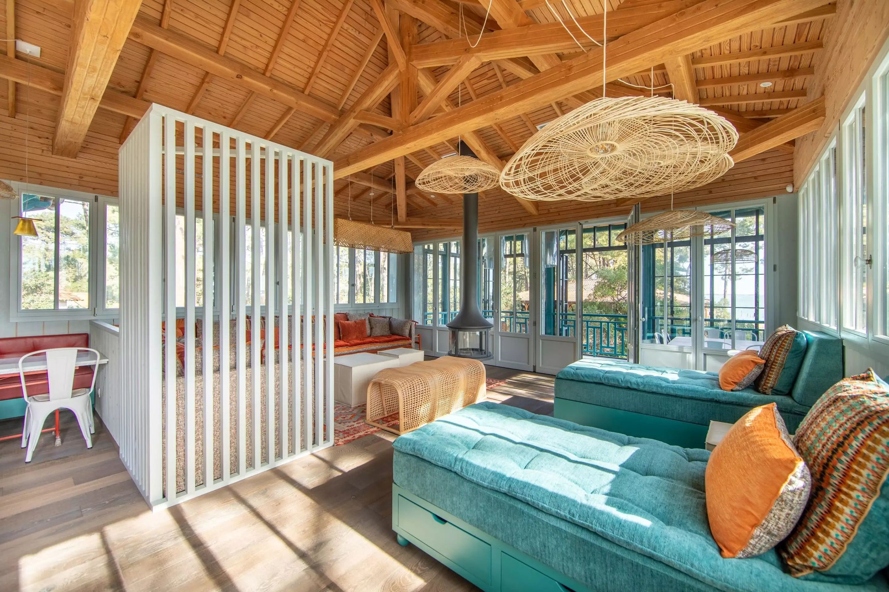salon maison en bois le Cap Ferret villa Persan