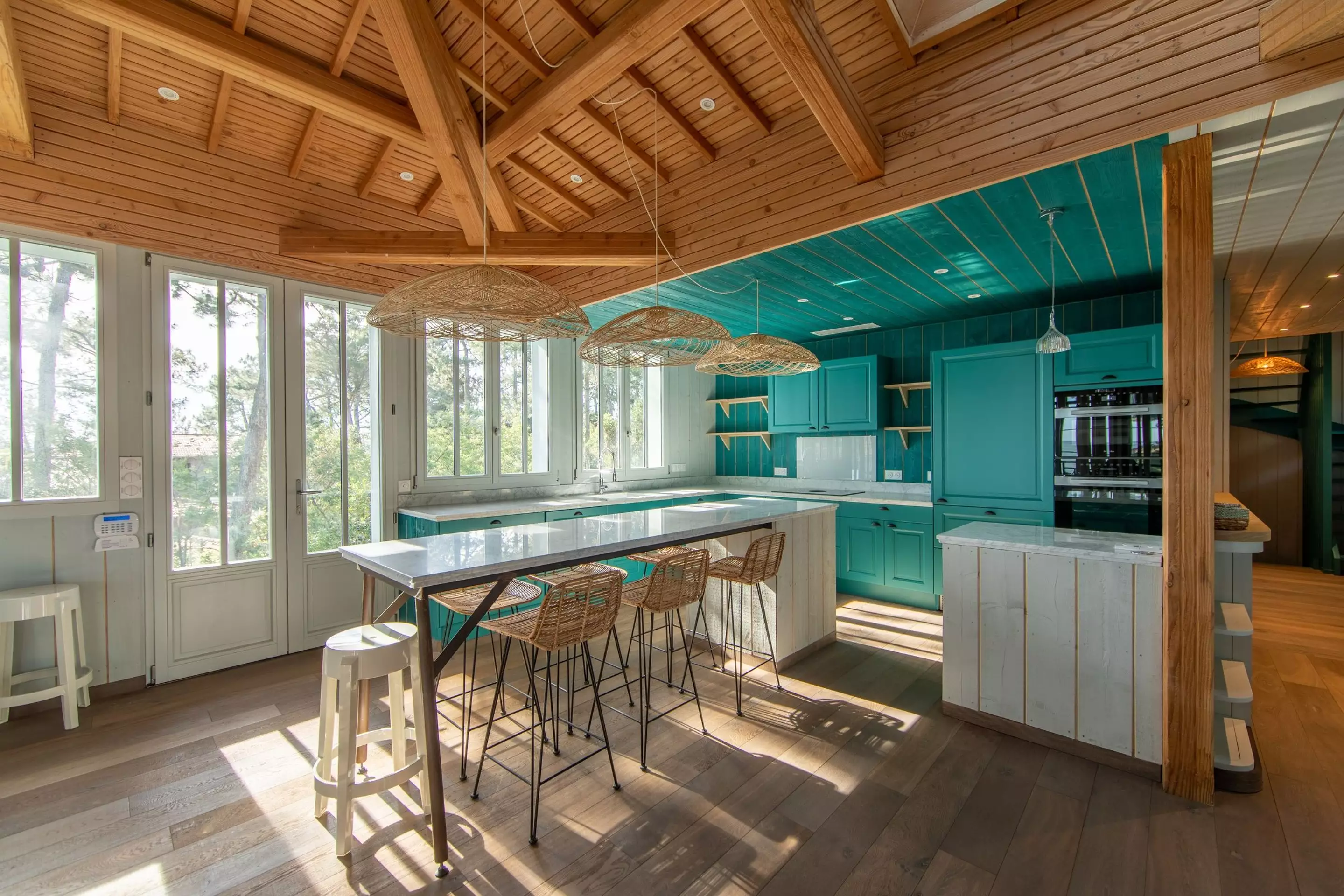 cuisine turquoise le Cap Ferret villa Persan