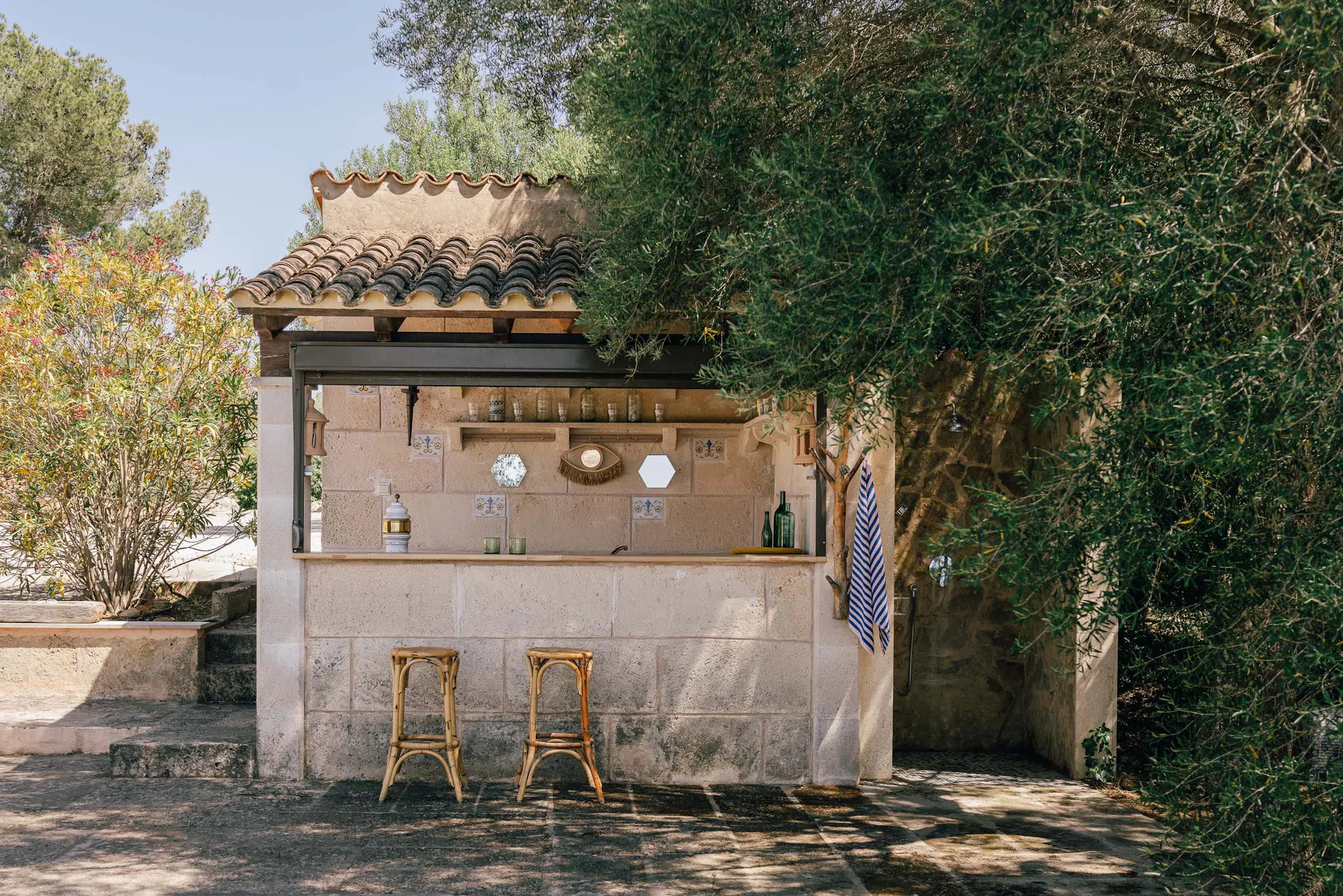 bar jardin maison avec piscine Majorque