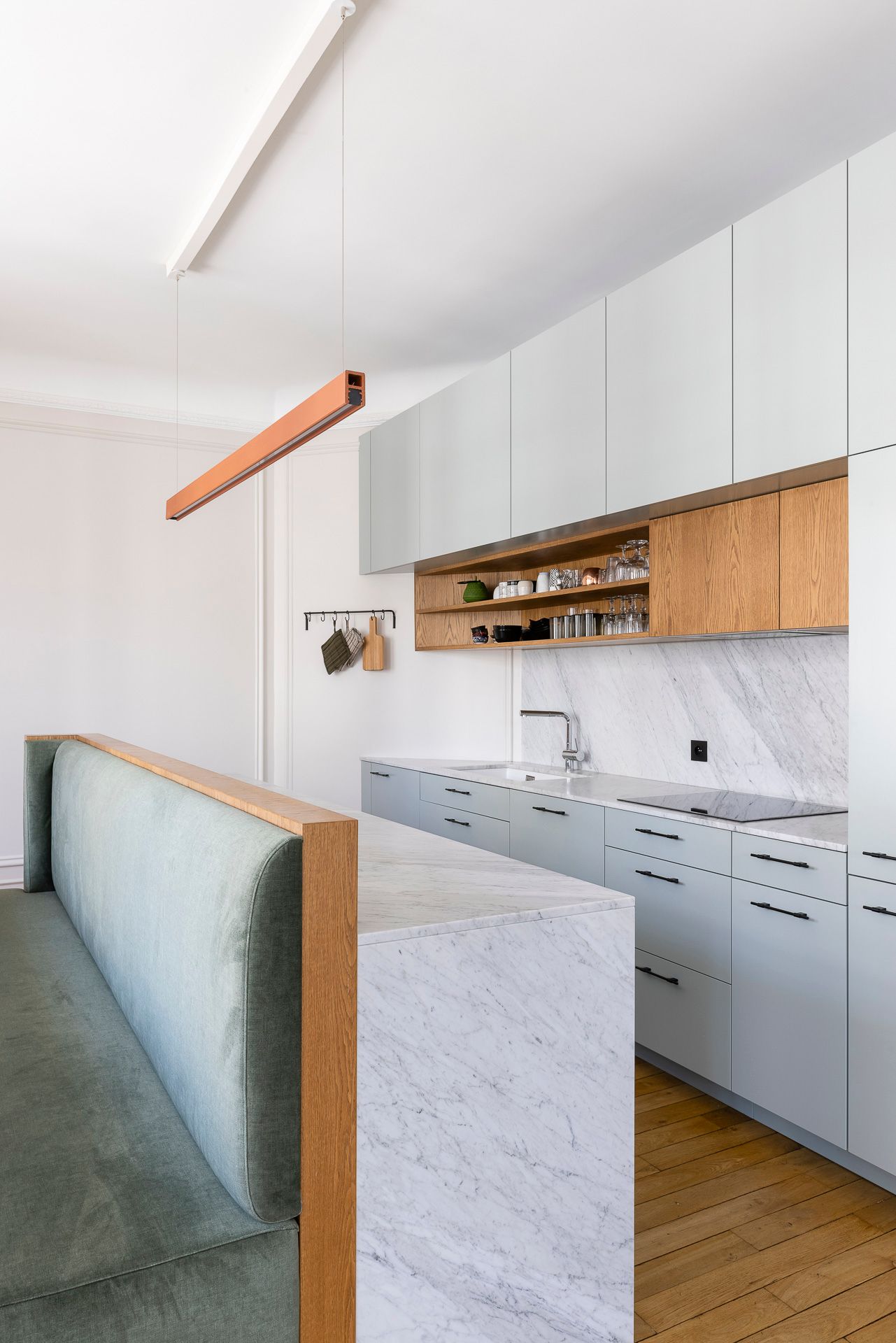 cuisine design appartement haussmannien rénové Paris cuisine design appartement haussmannien rénové Paris