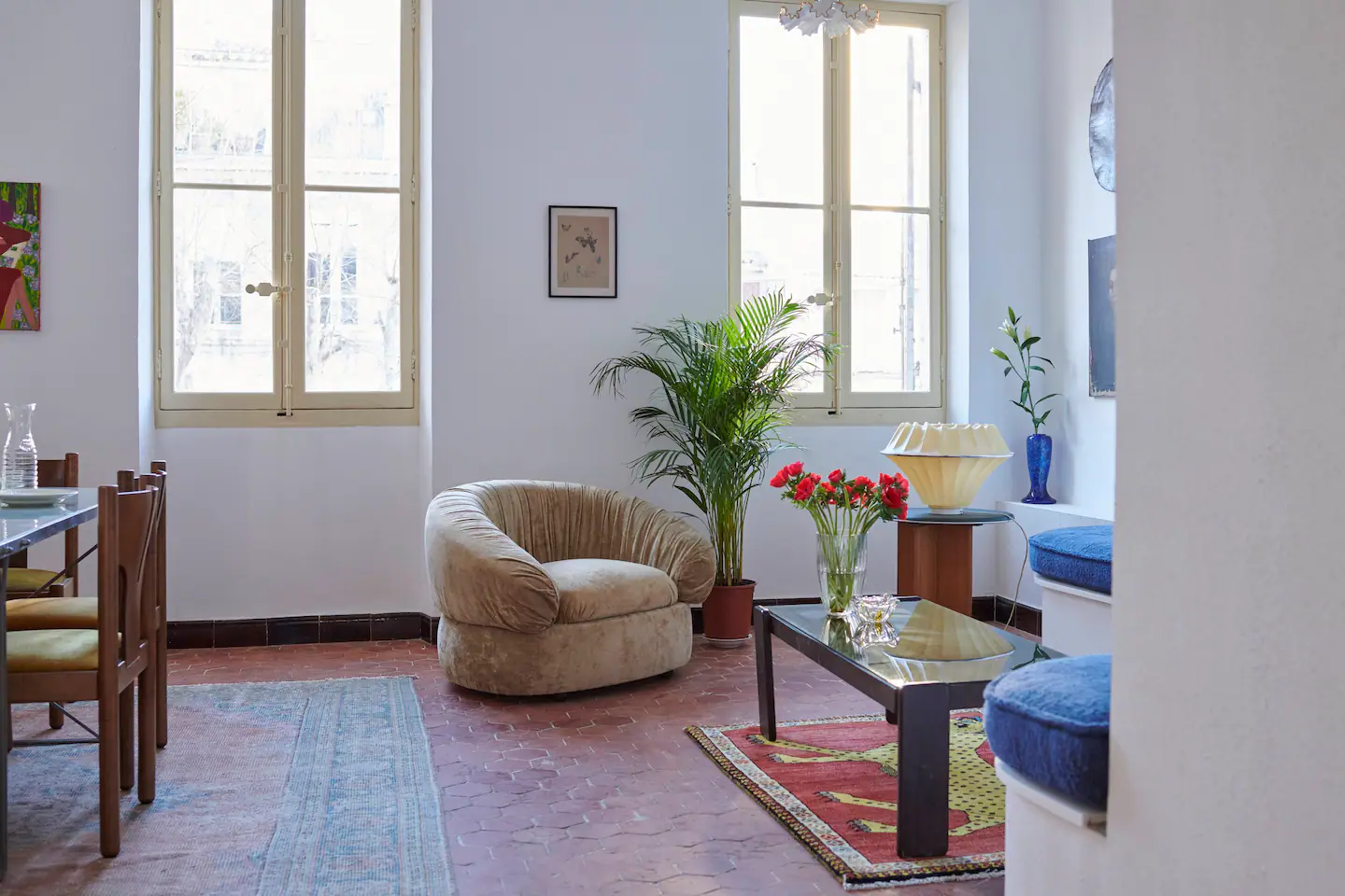 salon décoration vintage appartement de 75m2 à Marseille salon décoration vintage appartement de 75m2 à Marseille