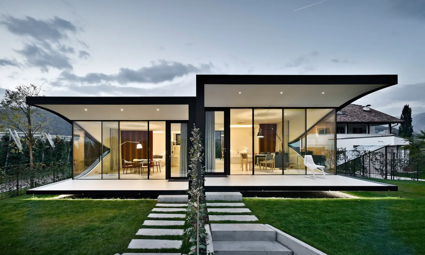 maison miroir avec piscine
