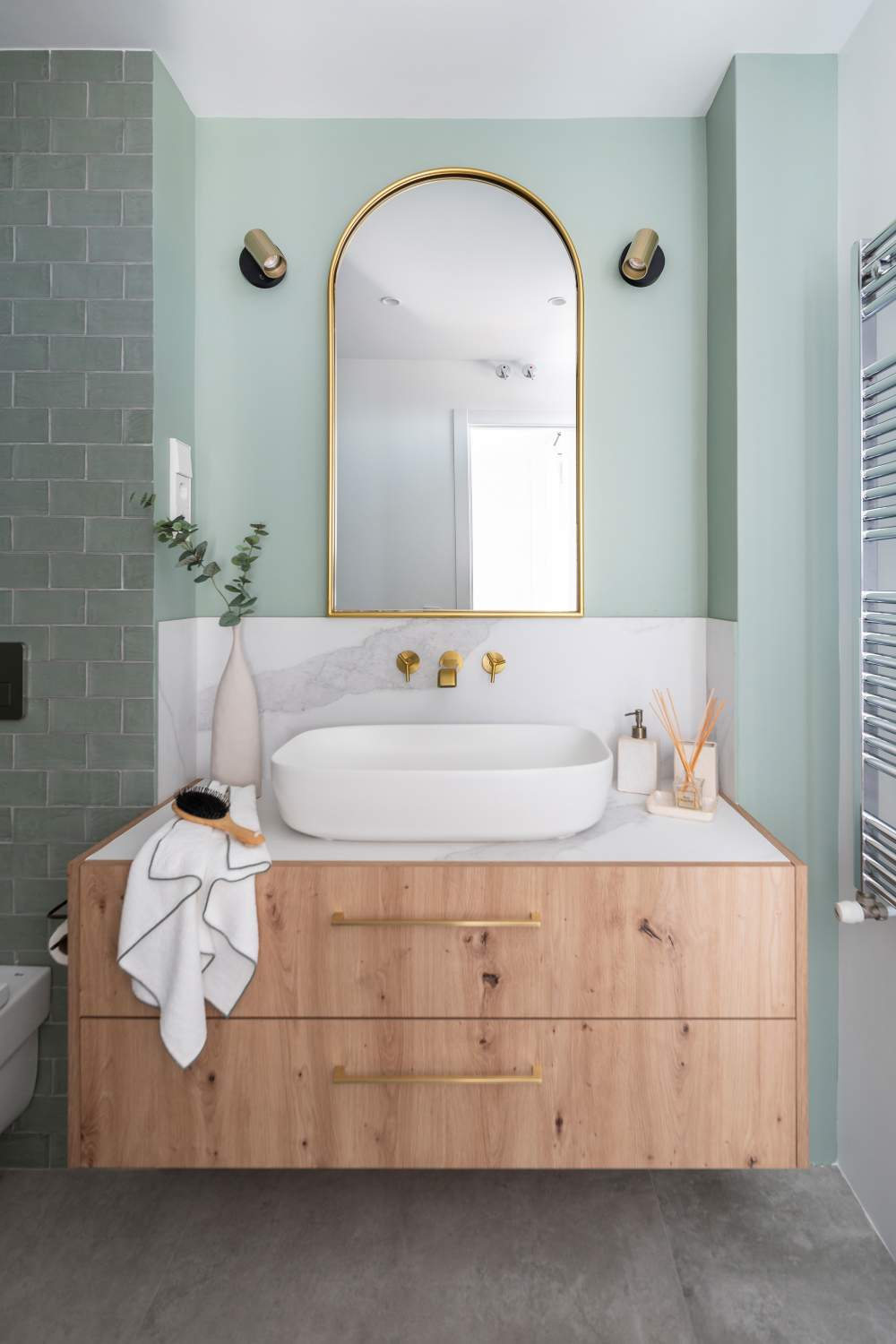 salle de bain mur vert décoration contemporaine salle de bain mur vert décoration contemporaine
