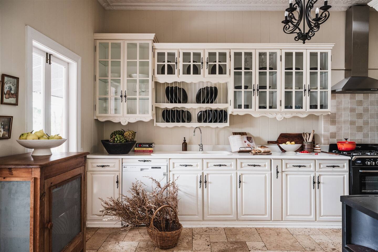 cuisine blanche décoration rustique chic