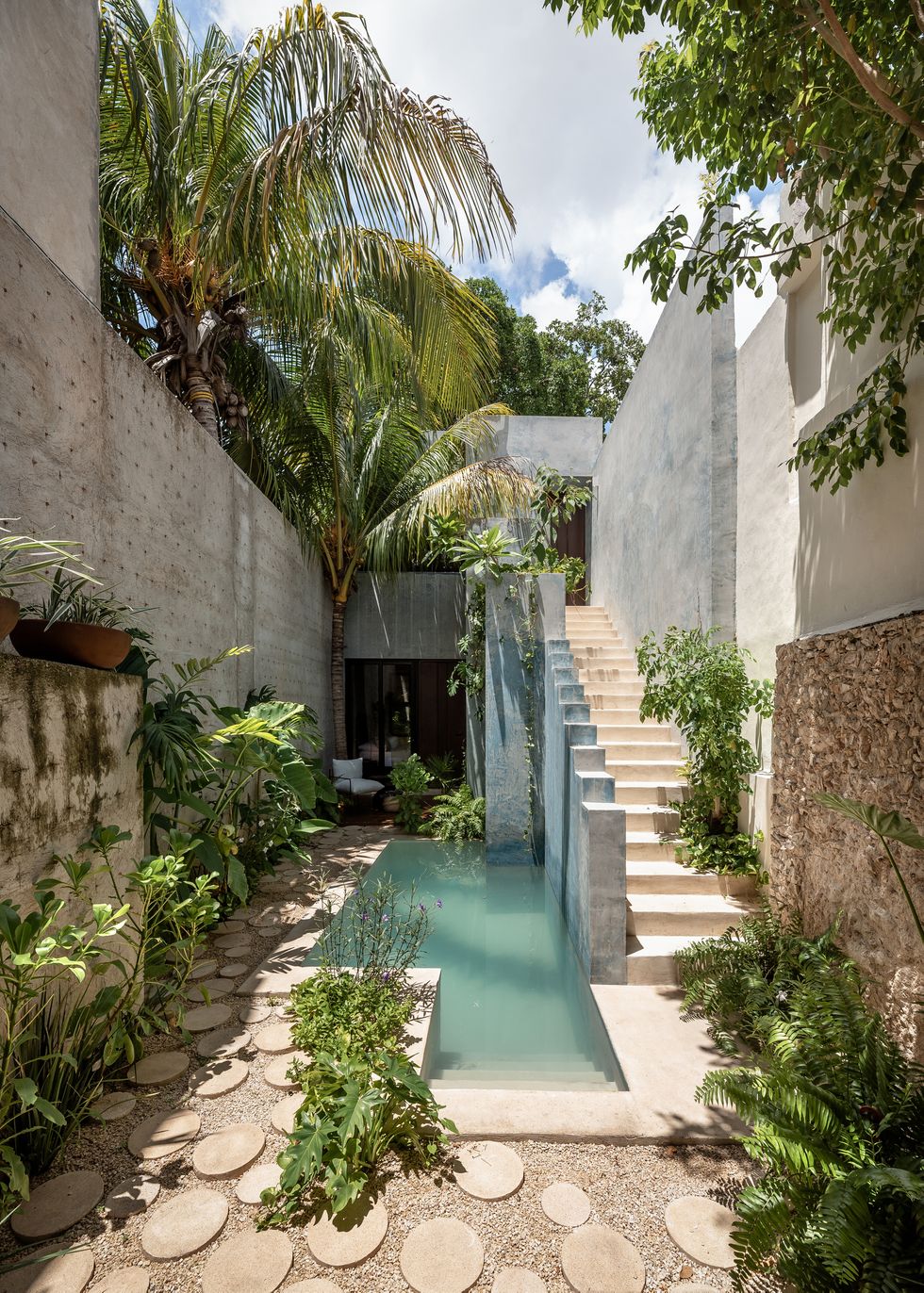 jardin avec petite piscine maison rénovée Merida jardin avec petite piscine maison rénovée Merida
