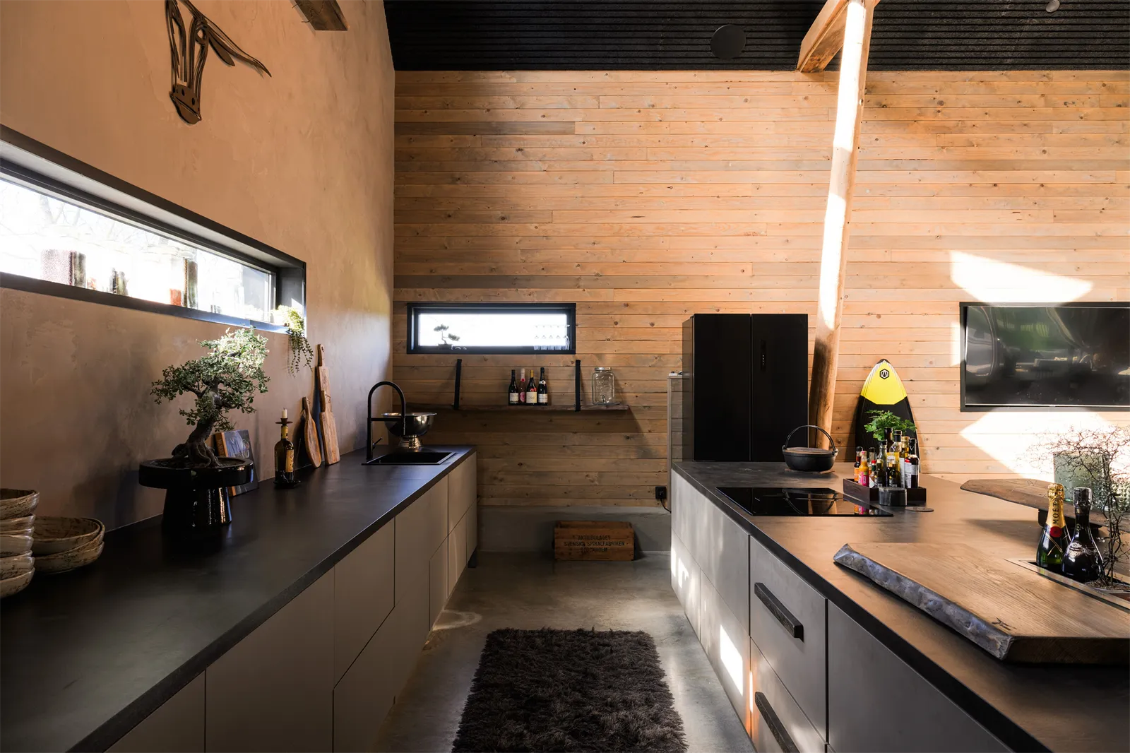 cuisine grange rénovée décoration contemporaine