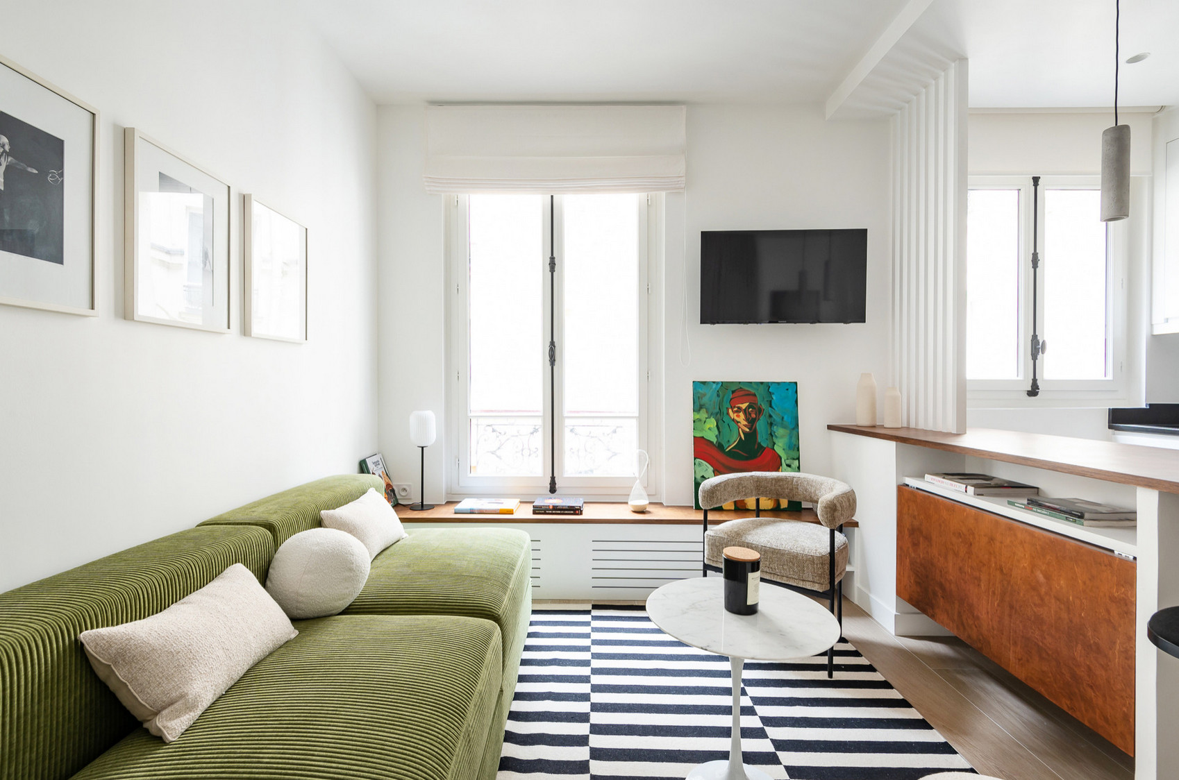 salon et cuisine studio 26m2 Paris salon et cuisine studio 26m2 Paris